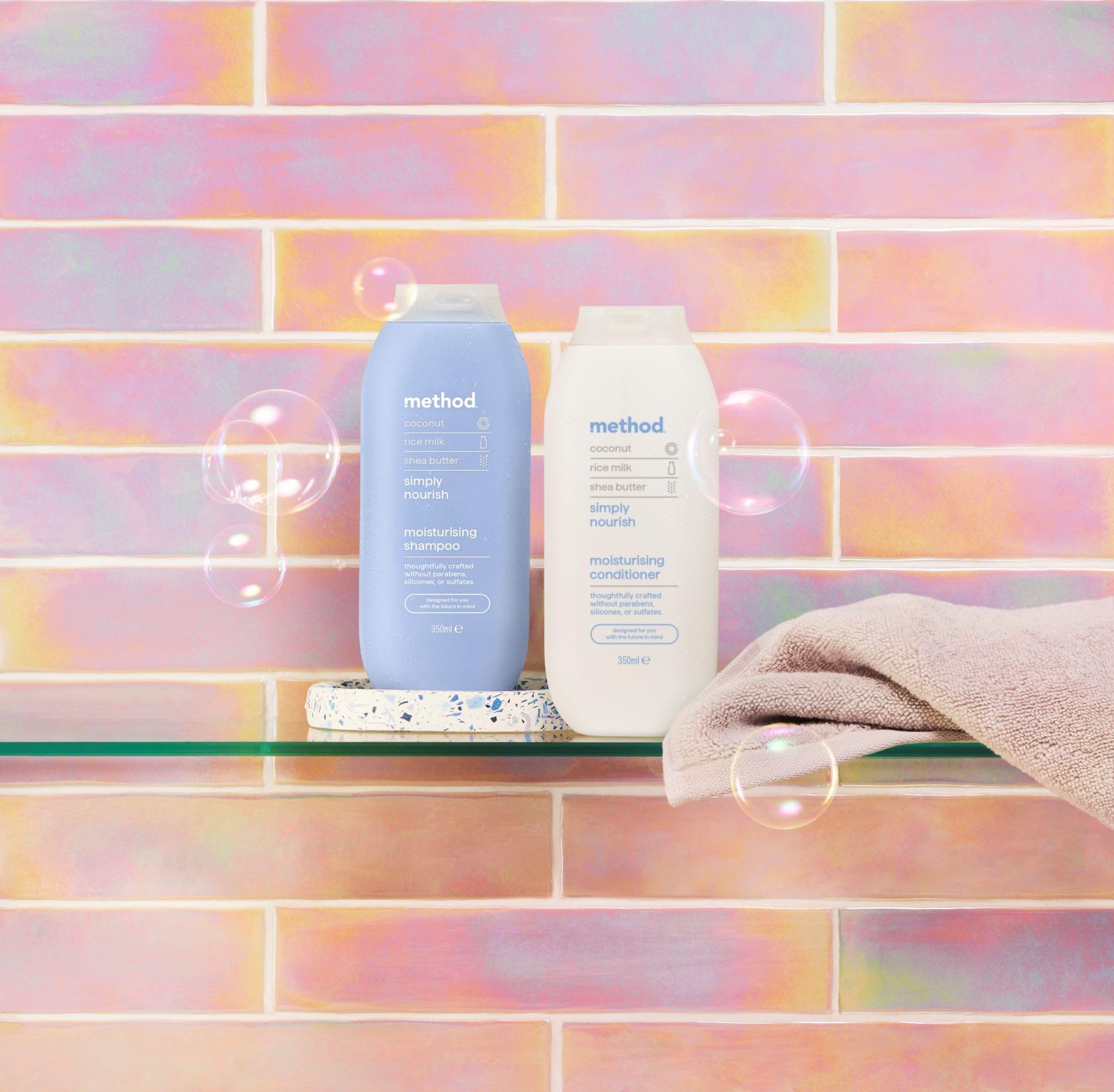 Method Feuchtigkeitsshampoo, Simply Nourish, Duftrichtung Kokosnuss, Reismilch &amp; Sheabutter, sulfatfrei, 350 ml 6