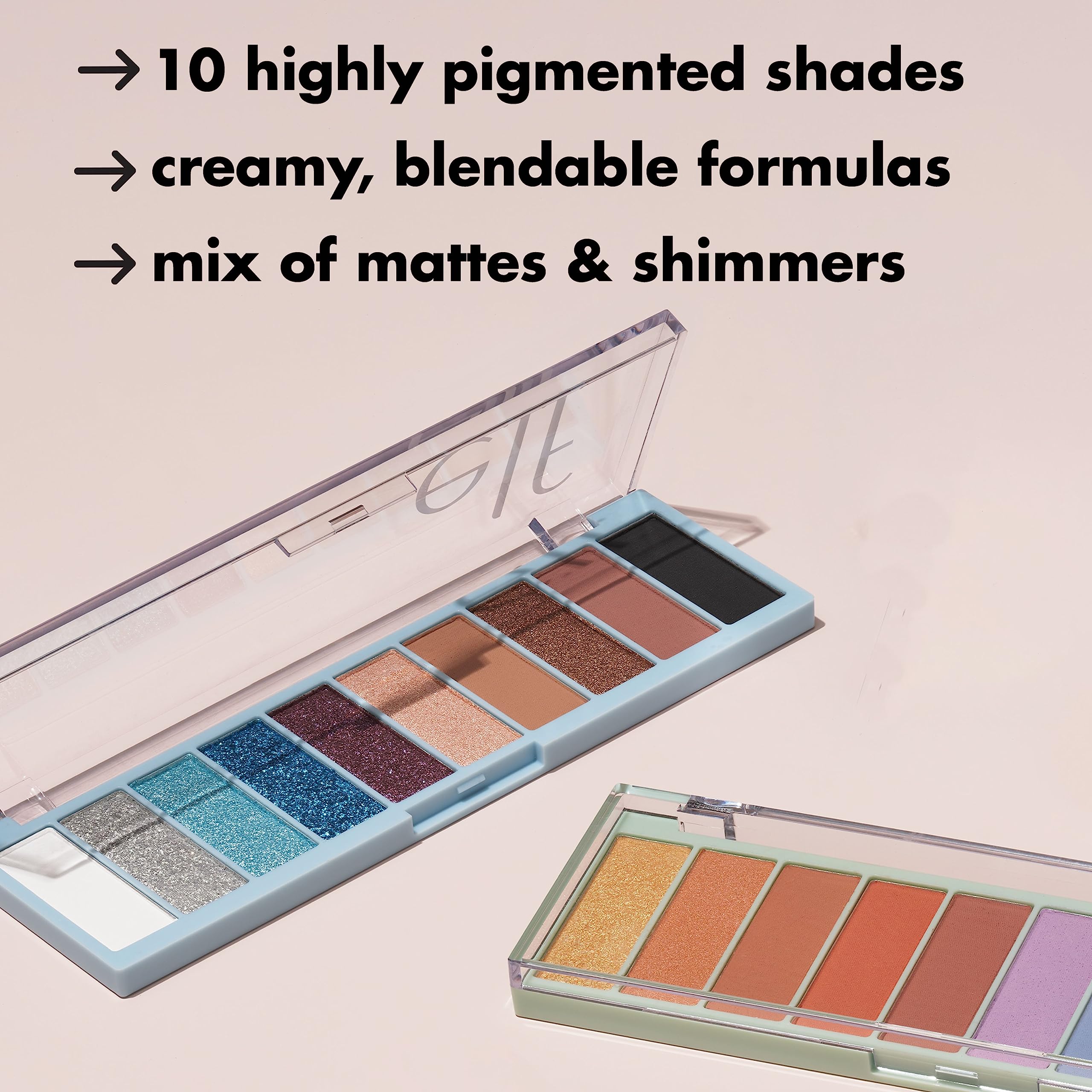 elf Perfect 10 Lidschattenpalette, zehn hochpigmentierte, leuchtende Farben, geschmeidige, cremige und leicht verblendbare Formel, vegan und tierversuchsfrei, intergalaktisch 5