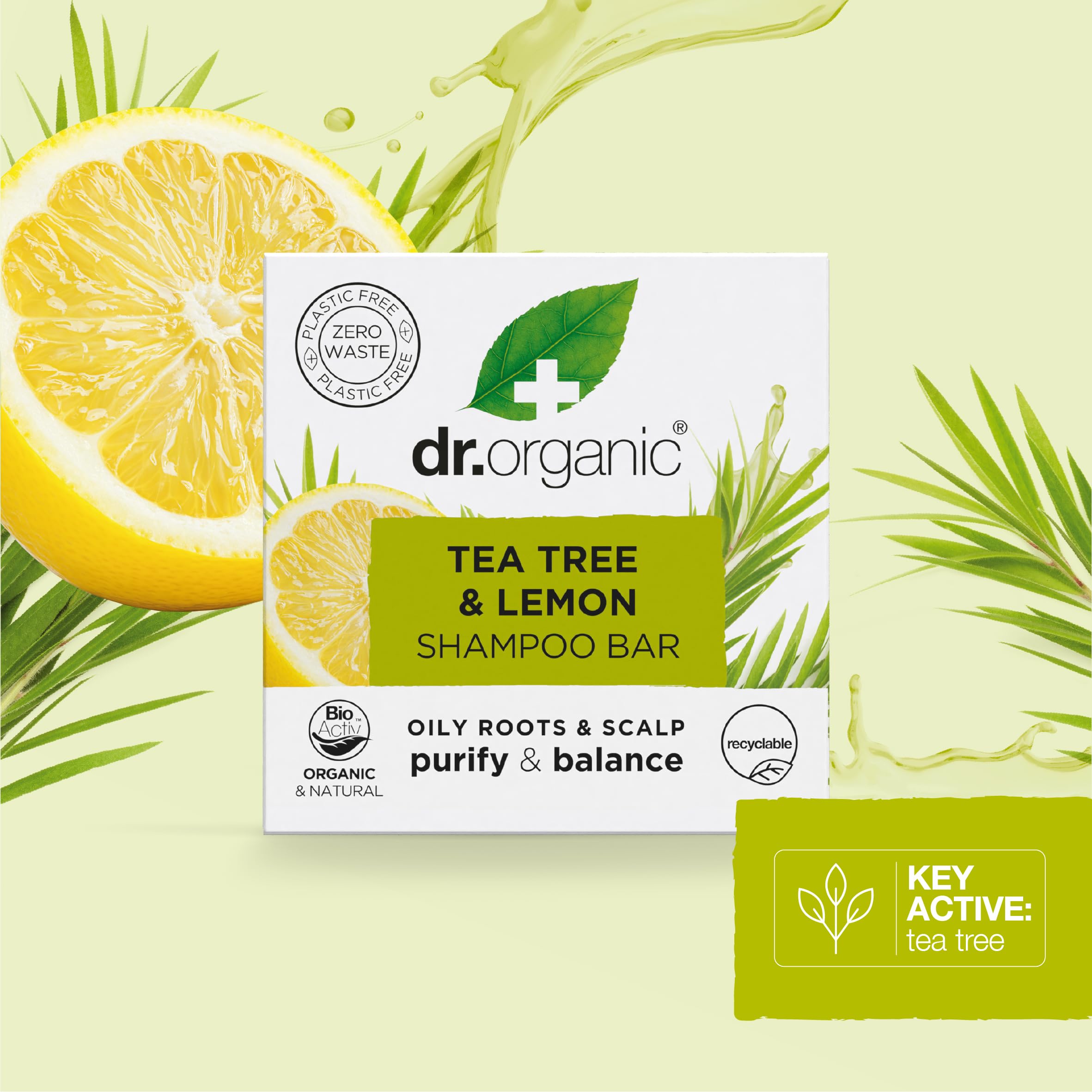 Dr Organic Tea Tree & Lemon Clarifying Shampoo Bar for Oily Roots & Scalp 5