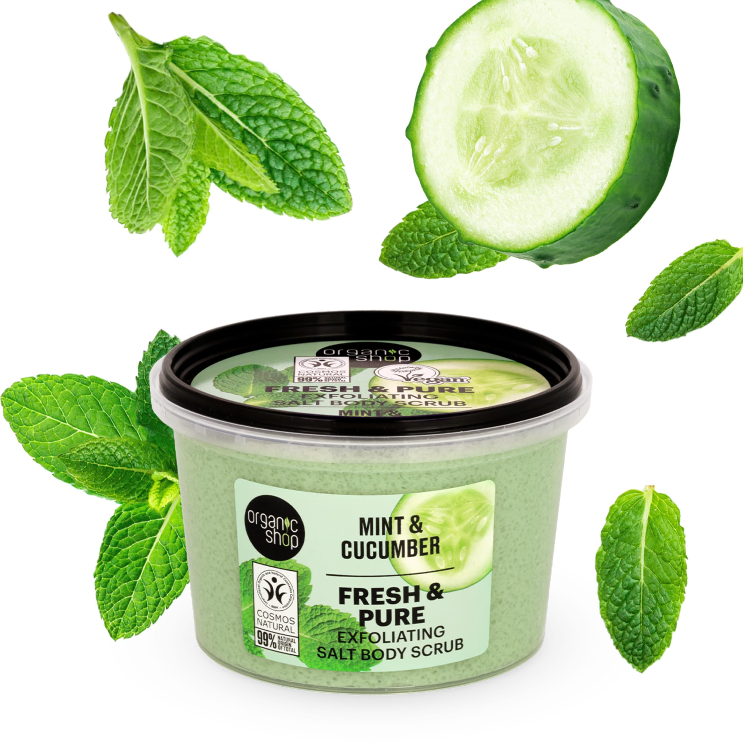 Organic Shop Fresh & Pure Exfoliating Body Scrub with Mint & Cucumber 250ml 4