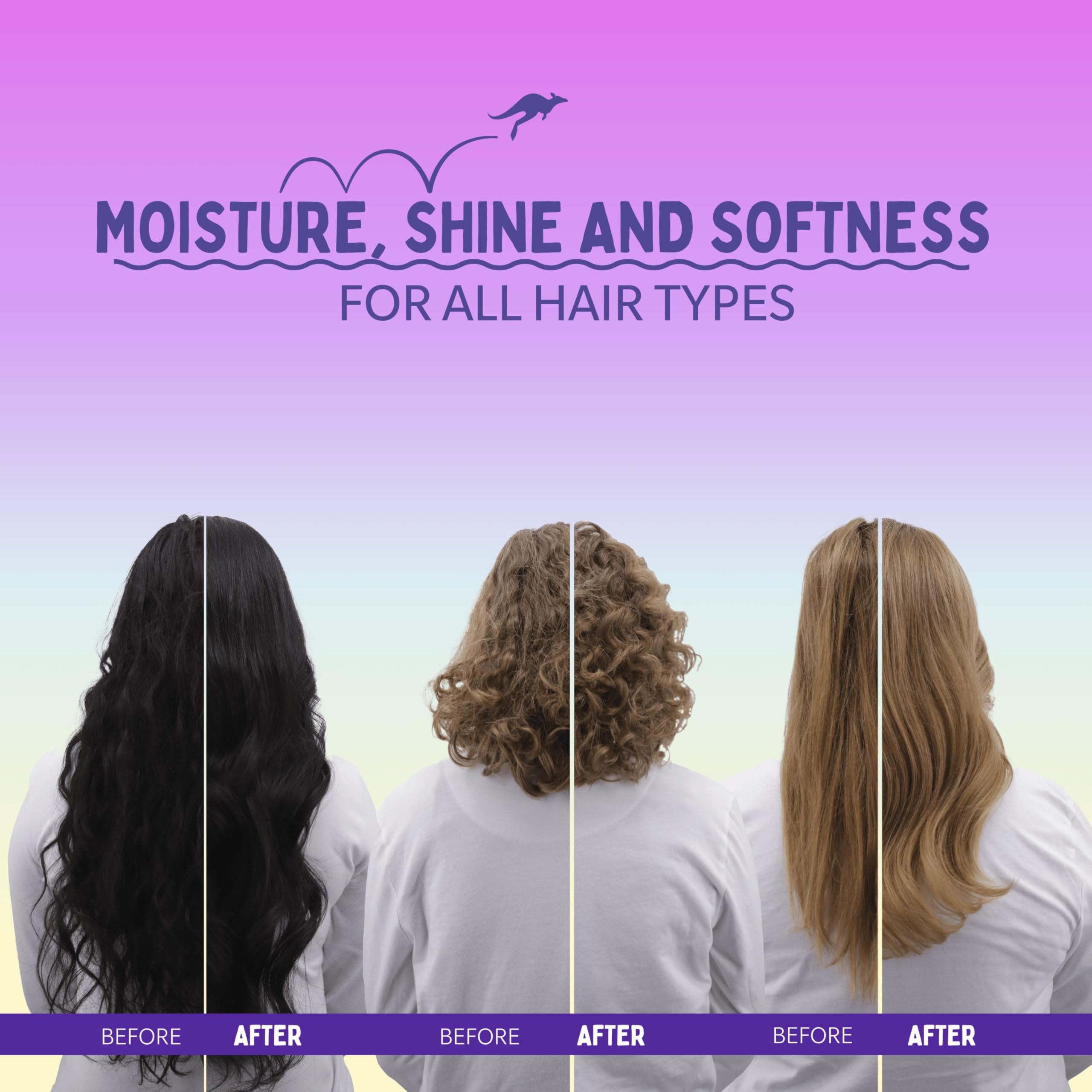 Aussie Mighty Mega Shampoo, Lightweight Conditioner & Hair Insurance Detangling Spray Bundle 5