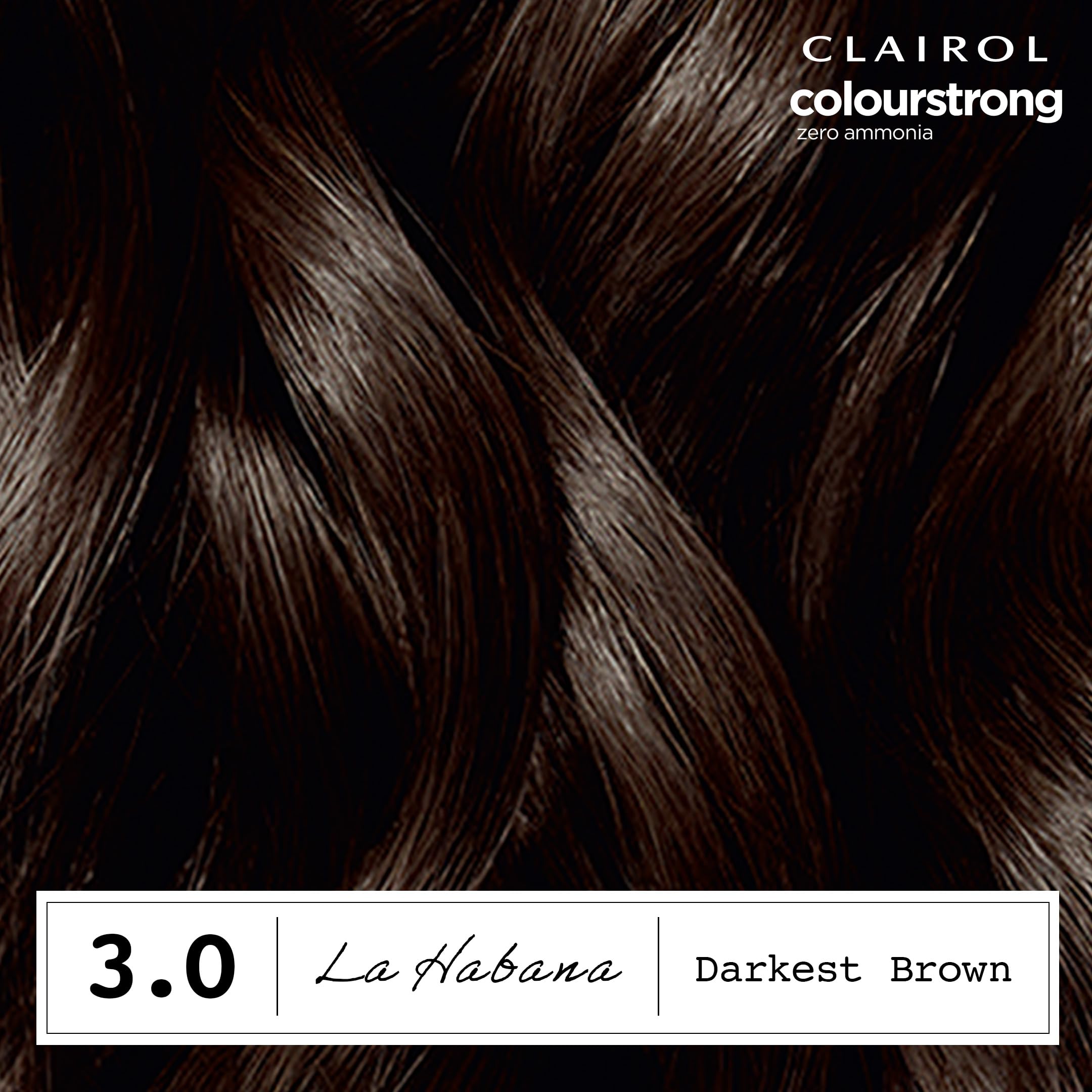 Clairol Colour Strong Permanent Hair Dye - 3.0 Darkest Brown with Zero Ammonia 4