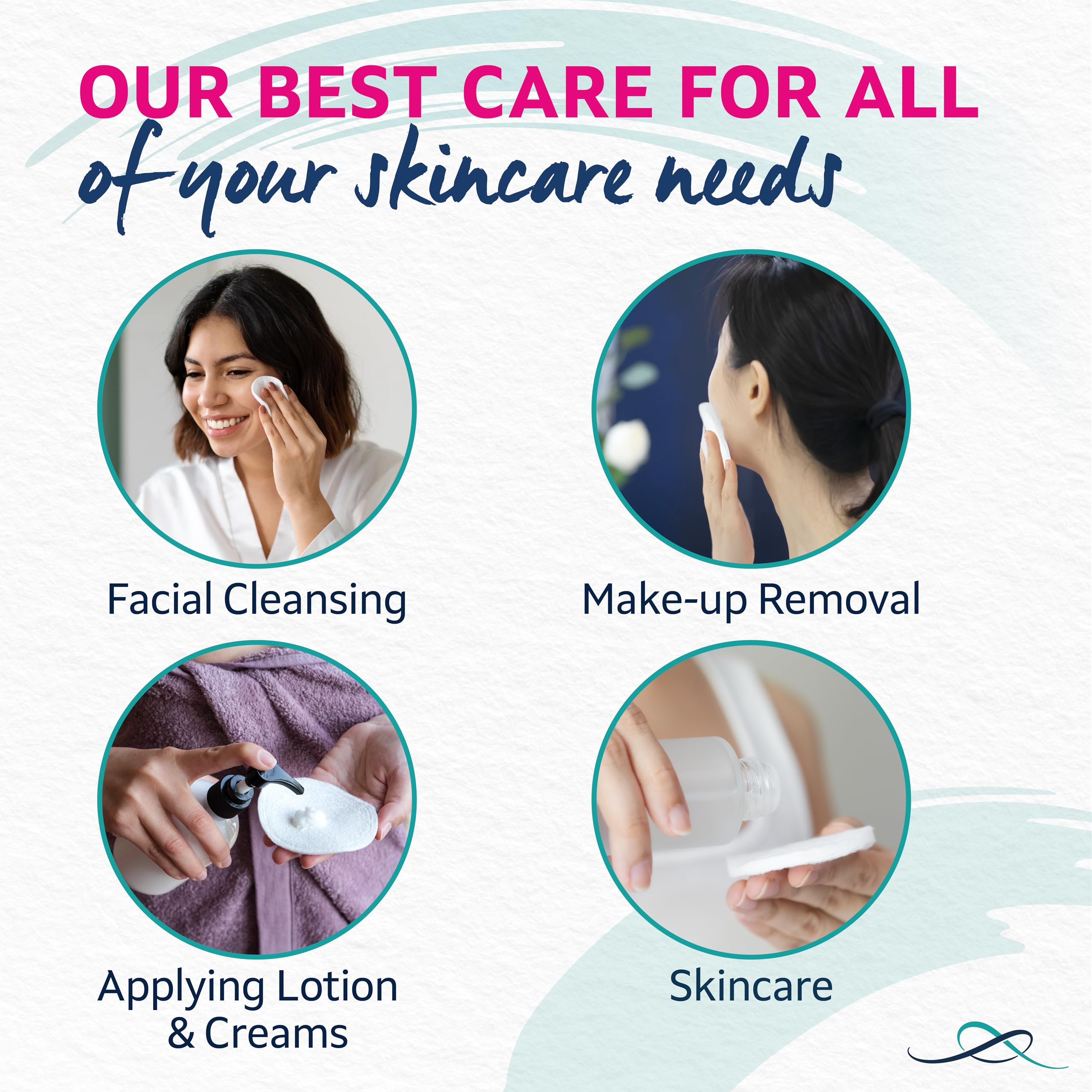 Lil-Lets 50 Count Organic Cotton Exfoliating Rounds - Dual-Sided Gentle Exfoliation 4