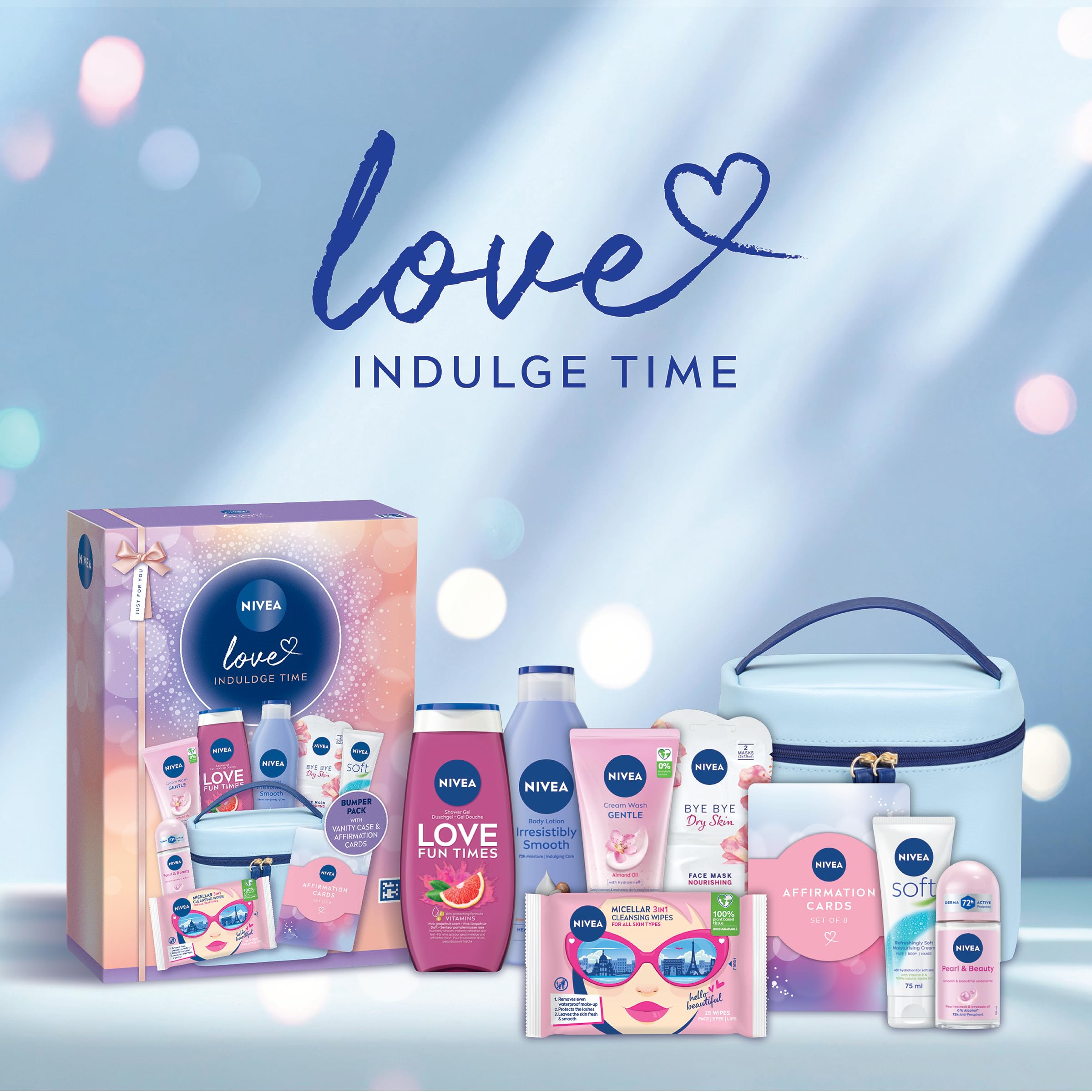 NIVEA Love Indulge Time Gift Set (9 Products) with Grapefruit Shower Gel & Body Lotion 3
