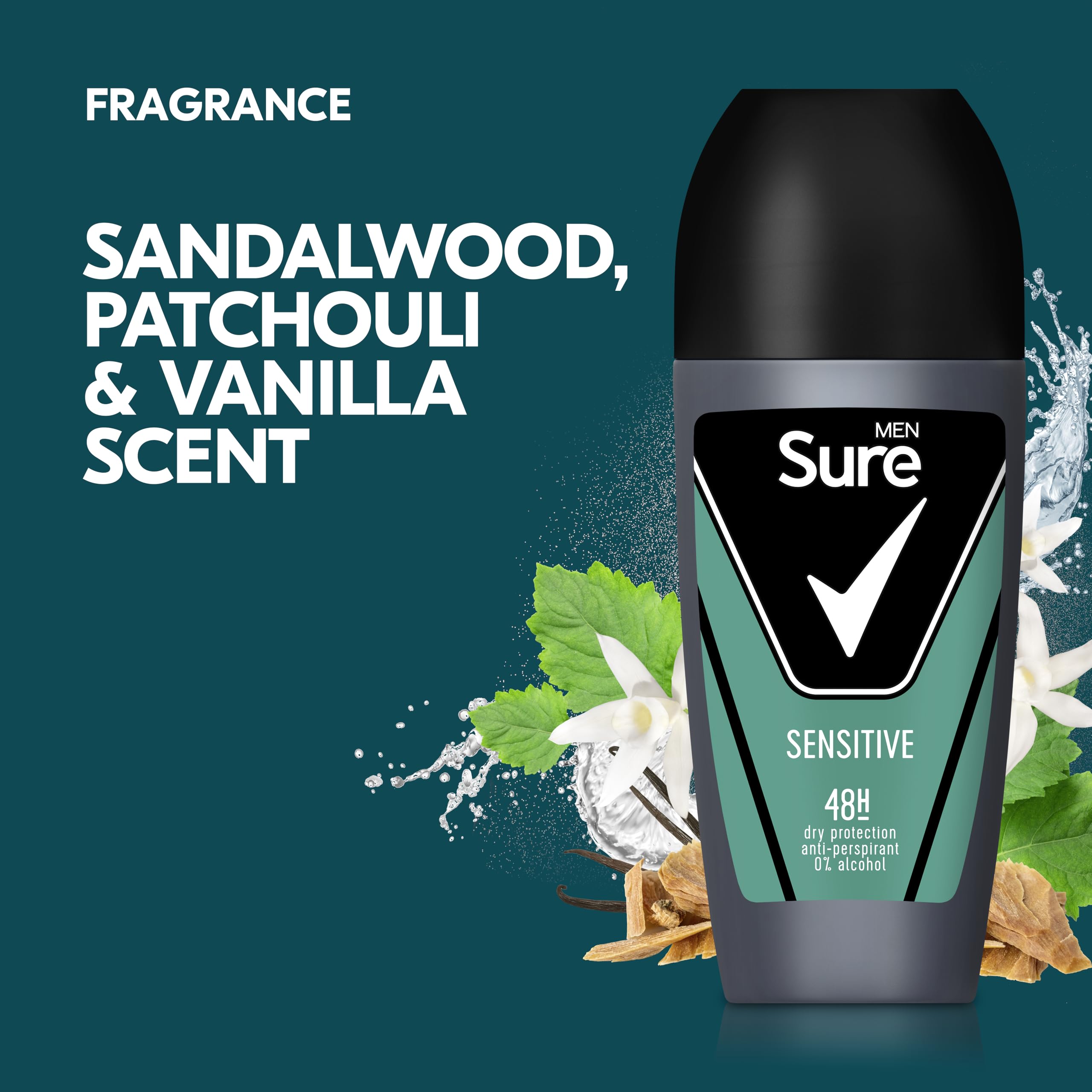 Sure Men Sensitive Roll-On Deodorant Antitranspirant mit MotionSense-Technologie 4