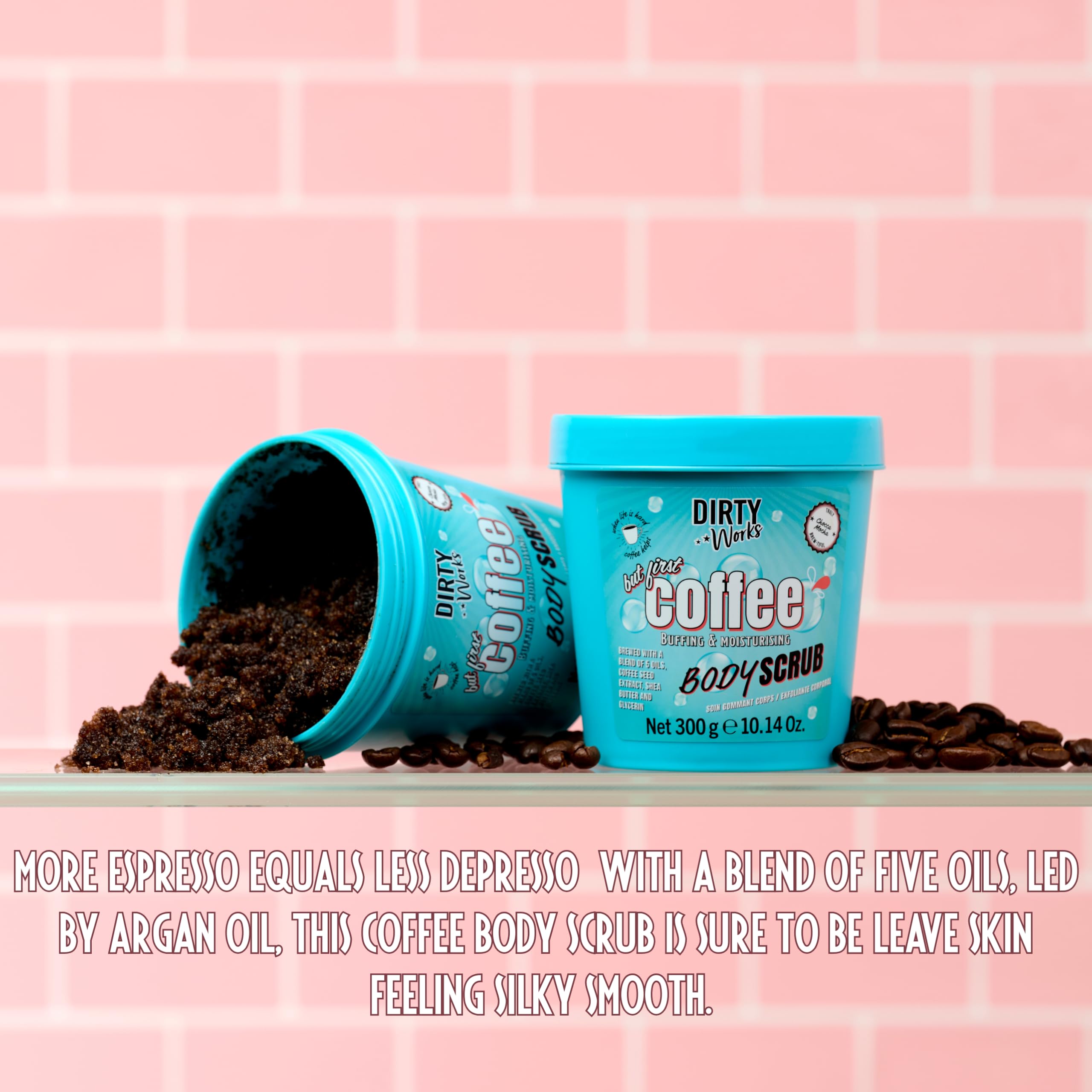 Dirty Works But First Coffee Body Scrub 300g - Exfoliating, Moisturising, Caffeine-Infused 4