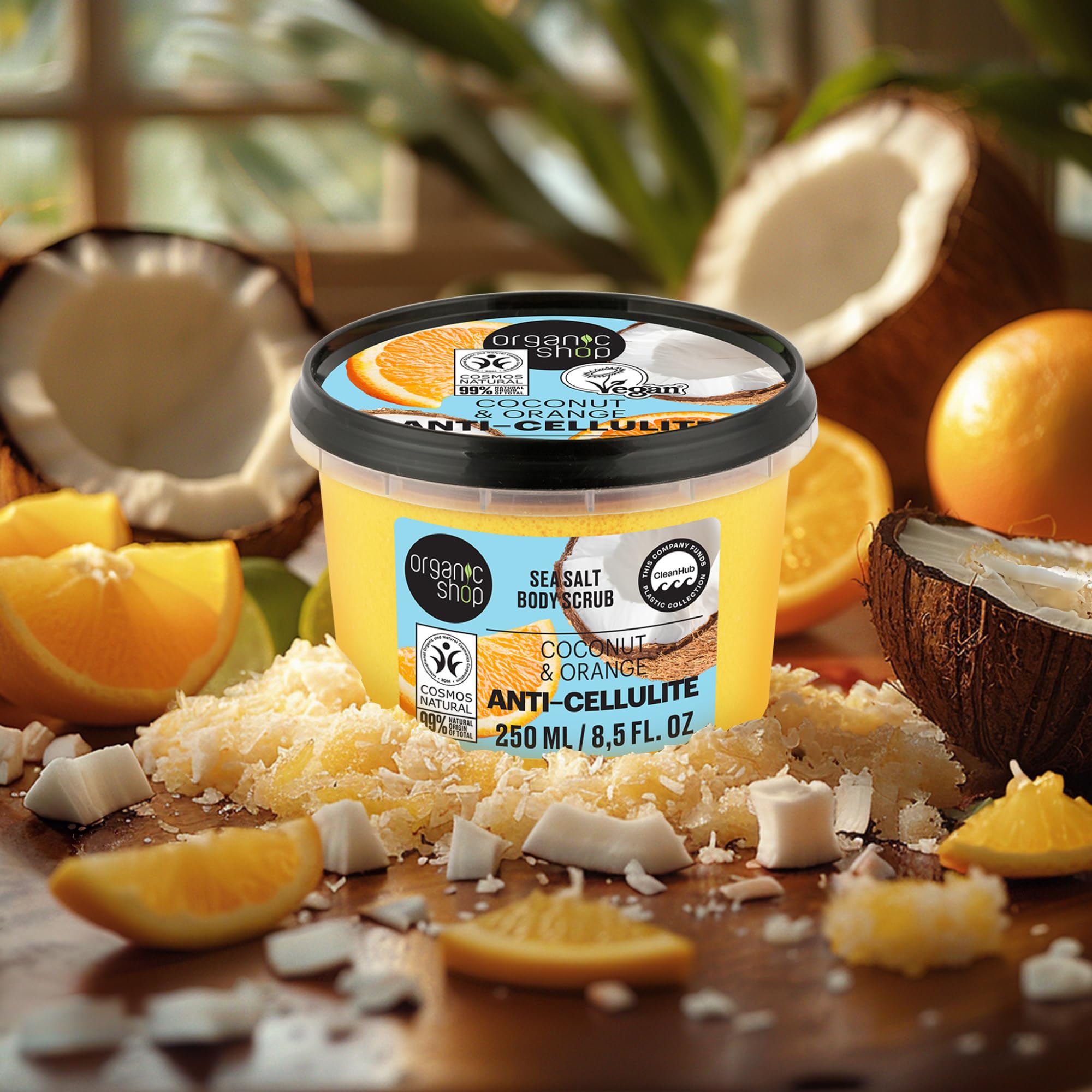 Organic Shop Anti-Cellulite Body Sea Salt Scrub with Coconut & Orange Oil 250ml 4
