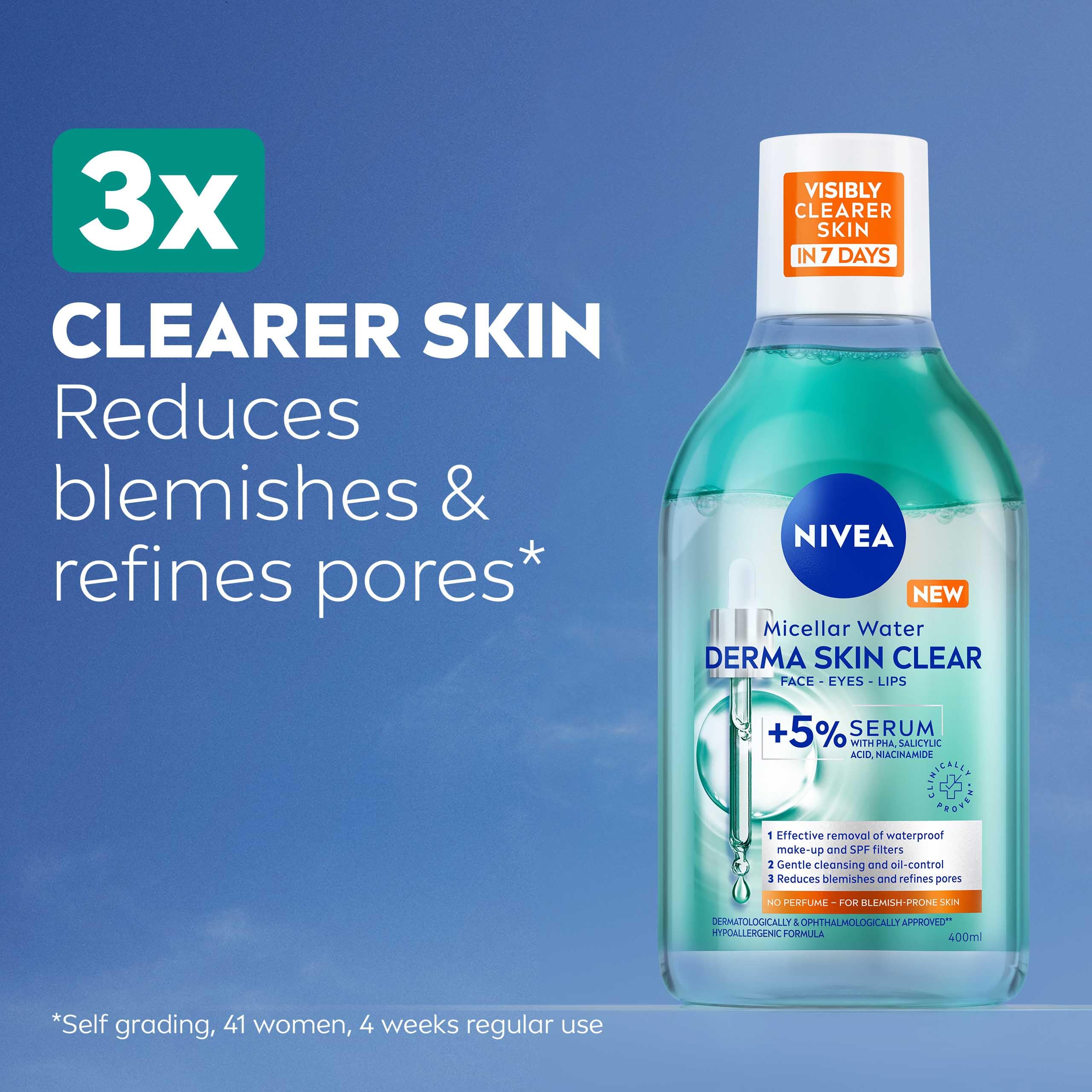 NIVEA Derma Skin Clear Serum-Infused Micellar Water for Blemish-Prone Skin (400ml) 5
