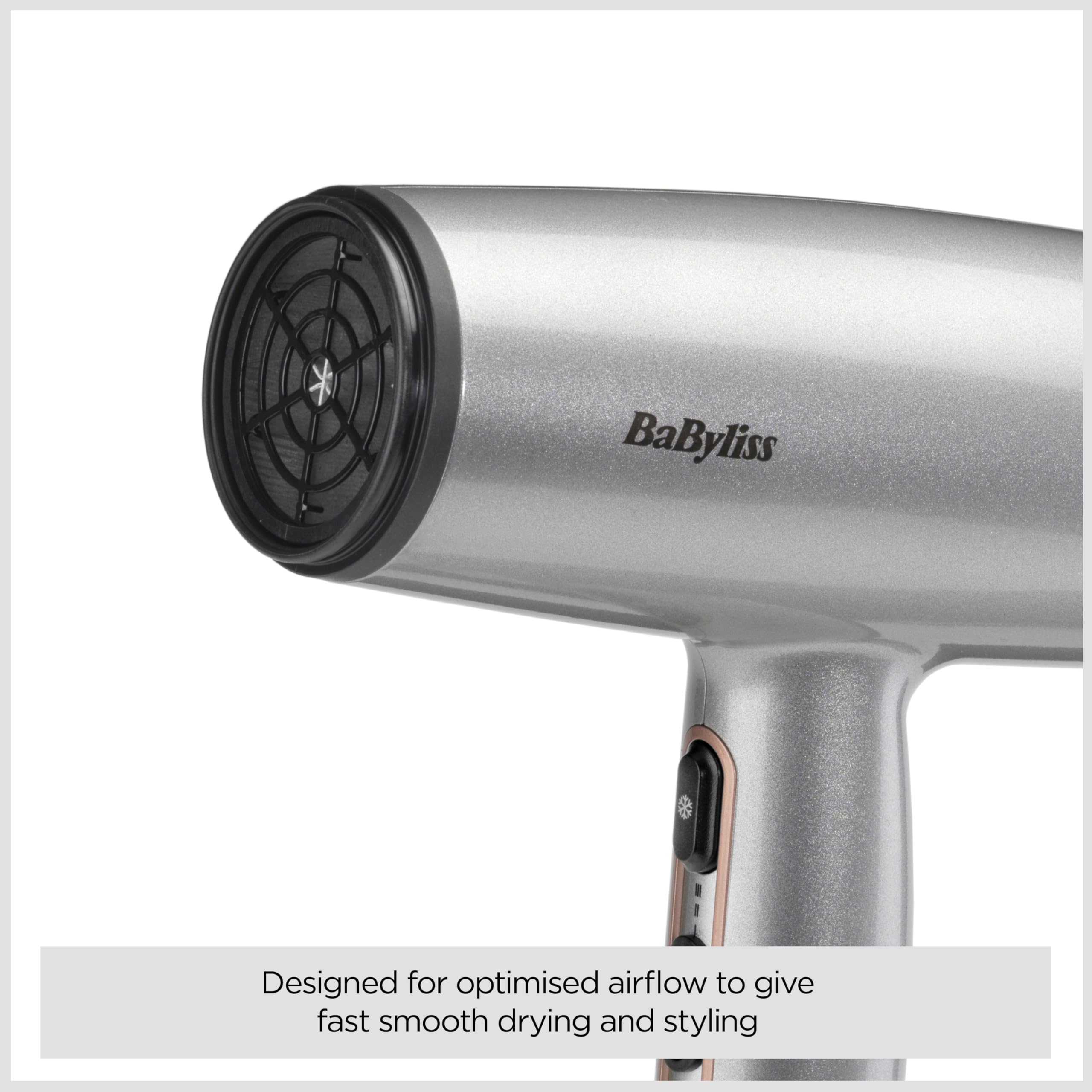 BaByliss Cosmos Compact 2100W Hair Dryer with Ionic Technology and Diffuser 8