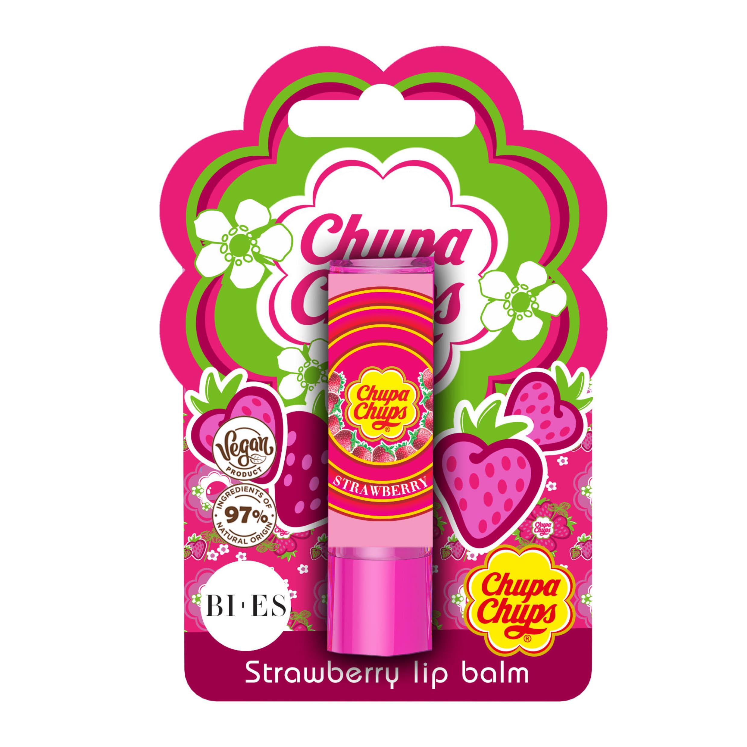 Uroda Chupa Chups Strawberry Flavour Natural & Vegan Hydrating Lip Balm (4g)