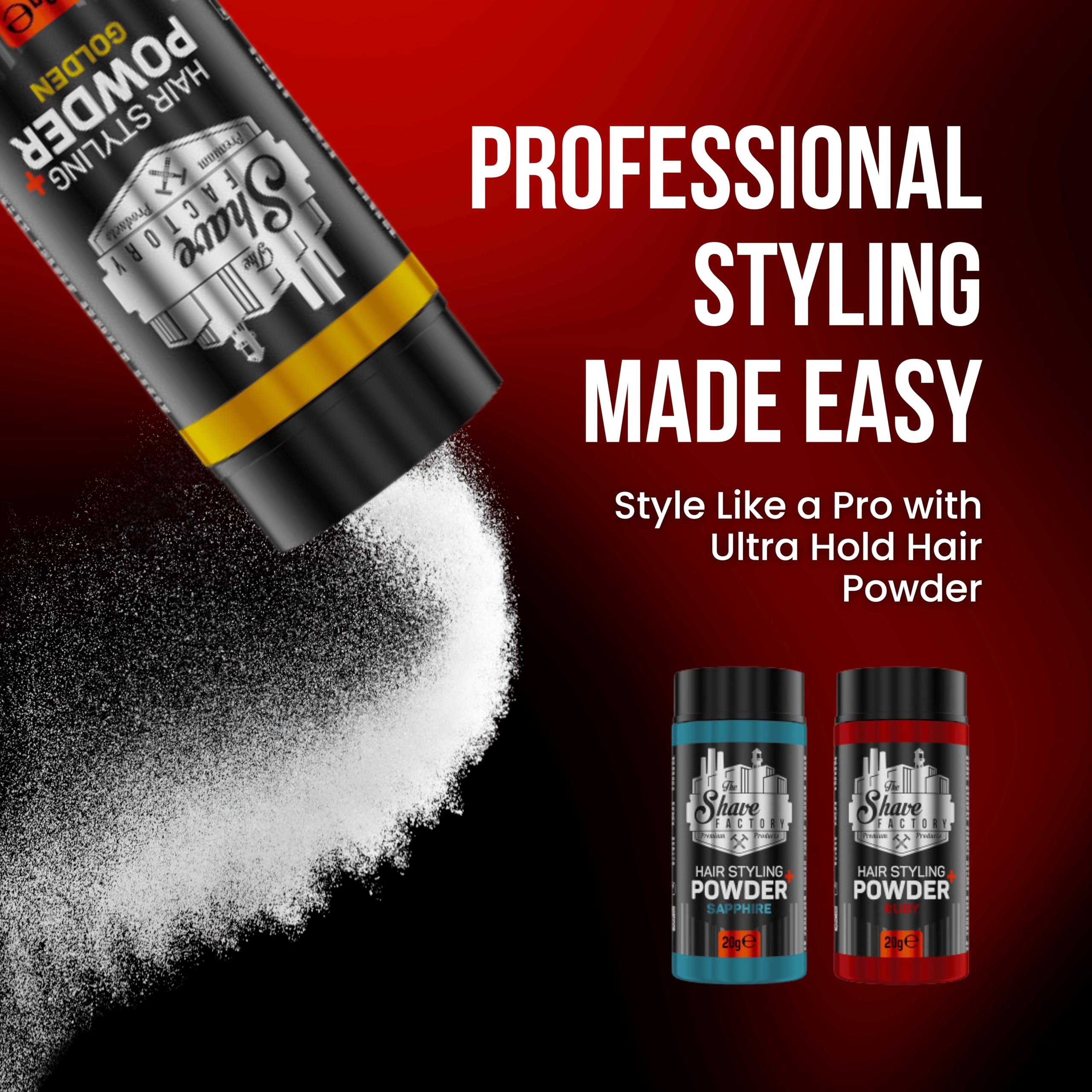 The Shave Factory Ultra Hold Hair Styling Powder Wax 20g for Volume and Matte Finish