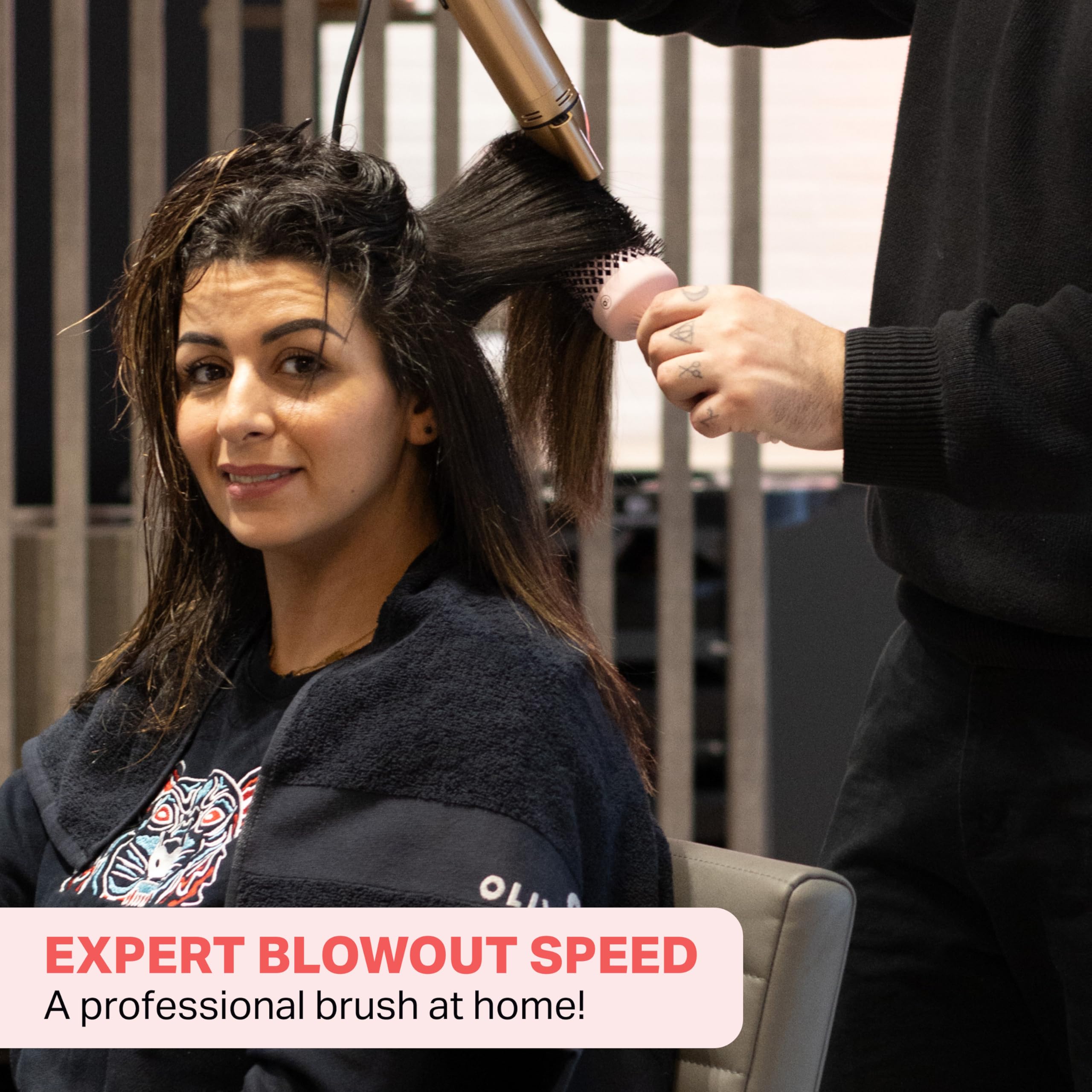 Olivia Garden Expert Blowout Speed Round Brush - Pastel Pink - Size 45 - Ceramic Coated for 25% Faster Blowouts 6