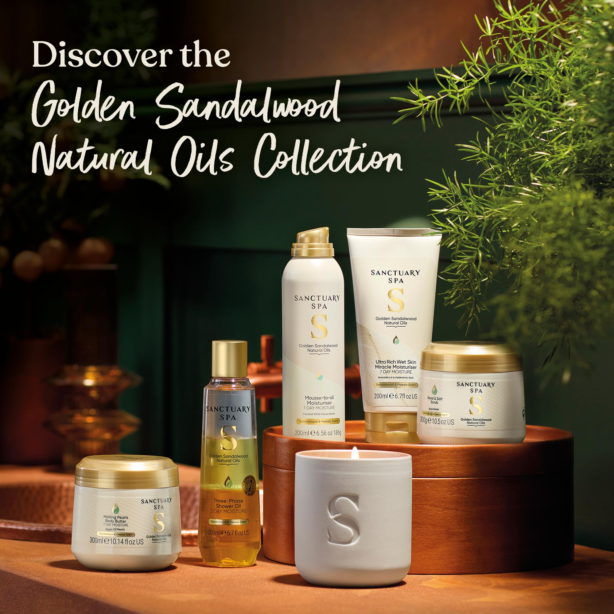 Sanctuary Spa Golden Sandalwood Mousse to Oil Moisturiser for 7 Day Moisture 7