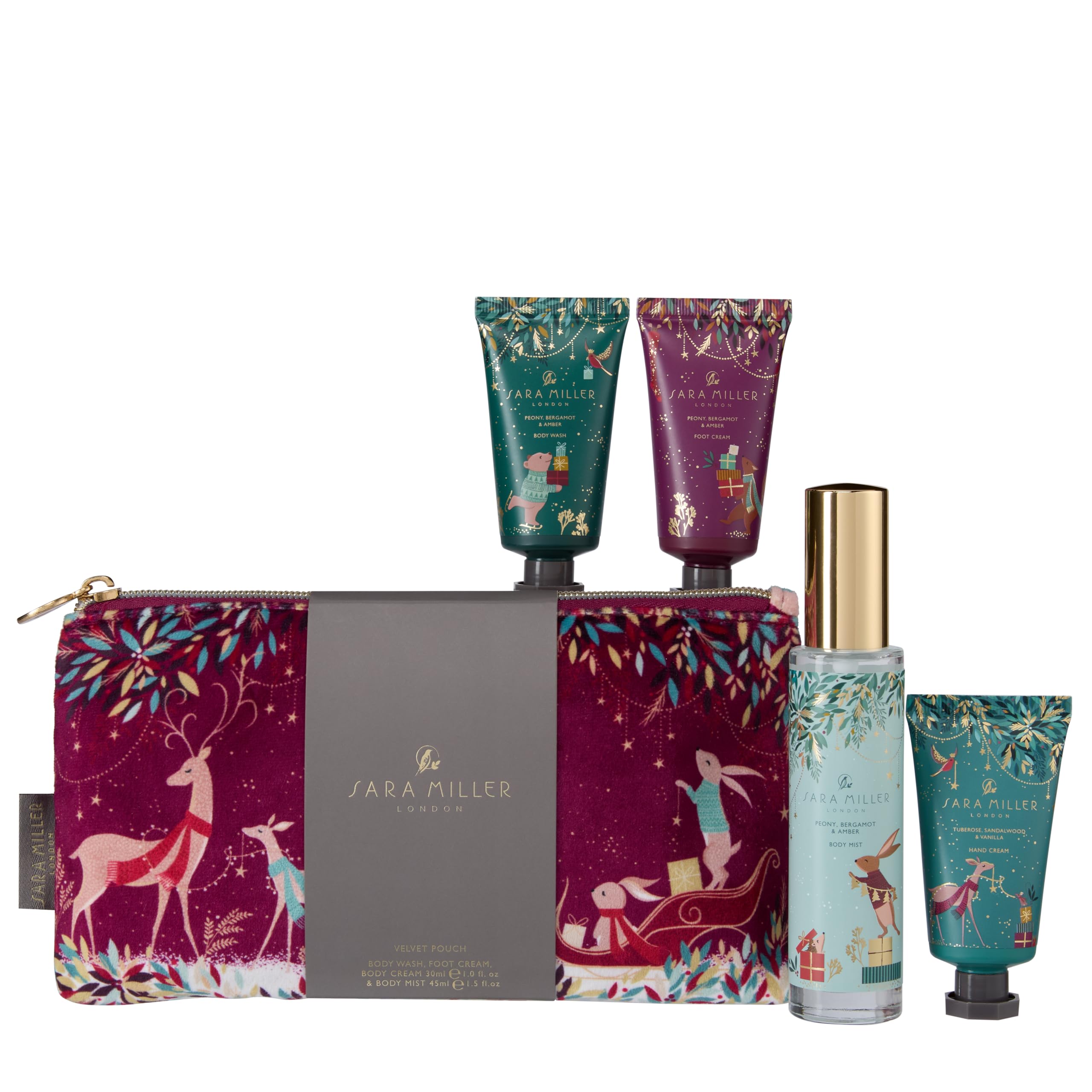 Sara Miller London Woodland Tales Body Care Gift Set (Body Wash, Cream, Foot Cream, Mist)