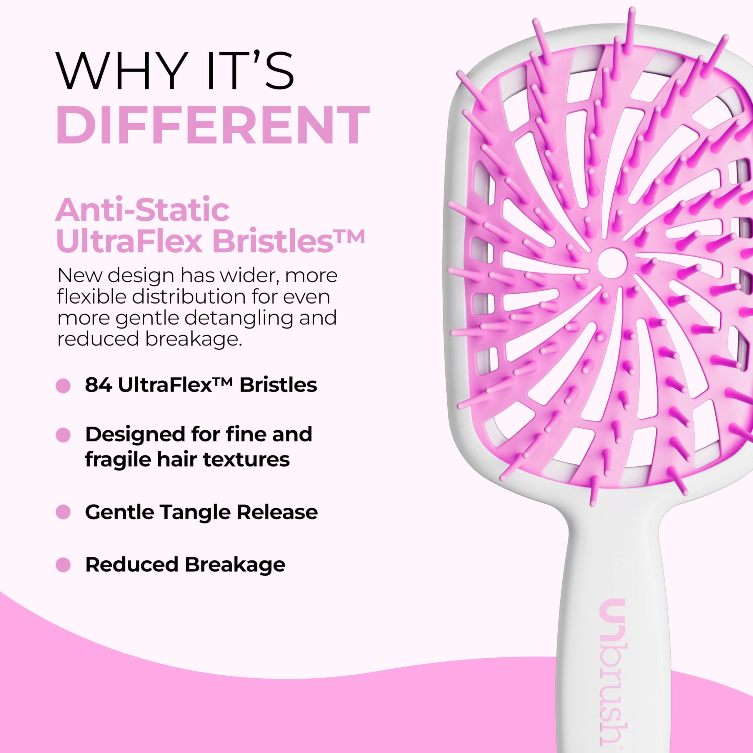 FHI Heat UNbrush Plus Detangling Brush for Gentle Use on Wet or Dry Fine, Fragile, Curly Hair 3
