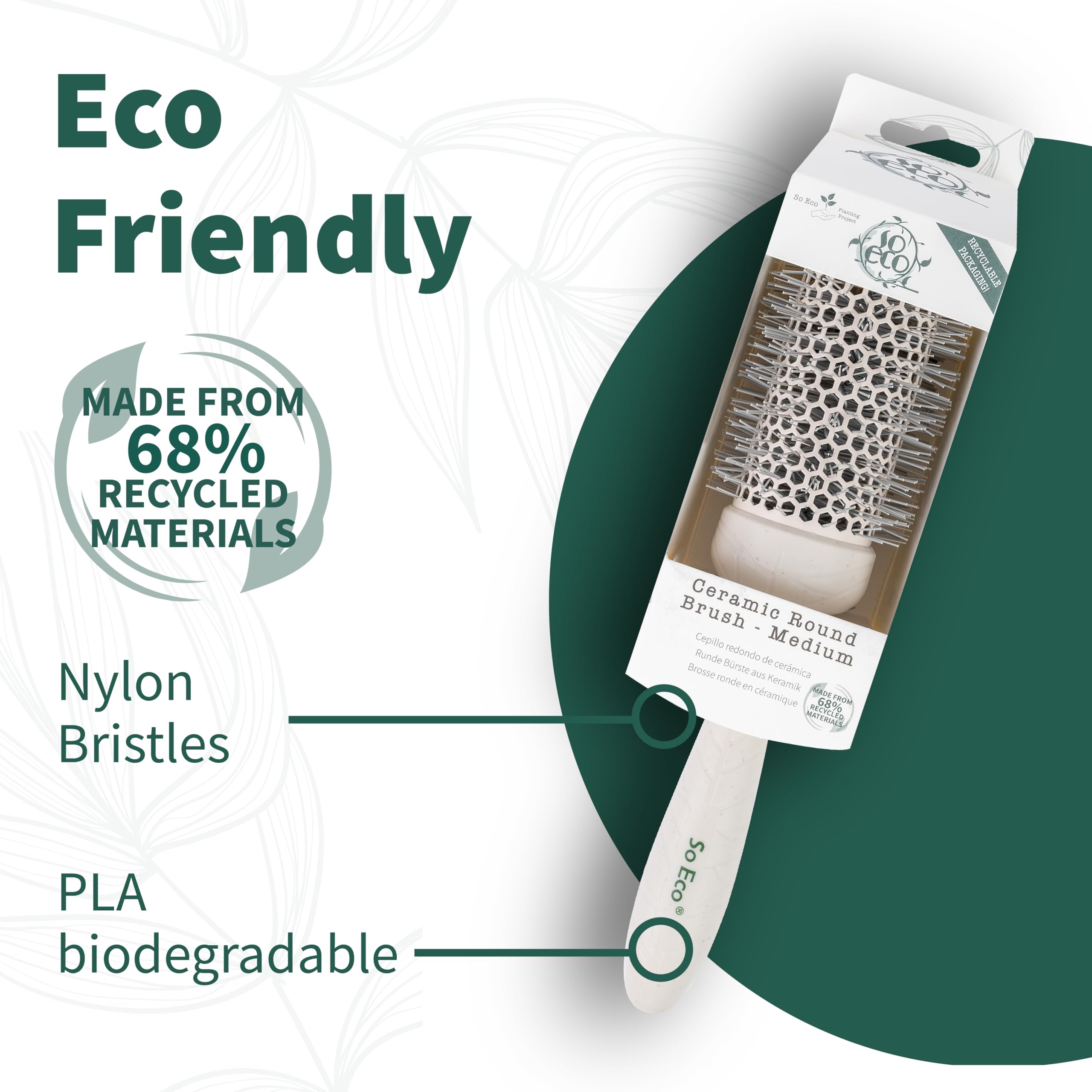 So Eco Medium 43mm Thermo Ceramic Round Brush for Volumising & Sleek Styling 6