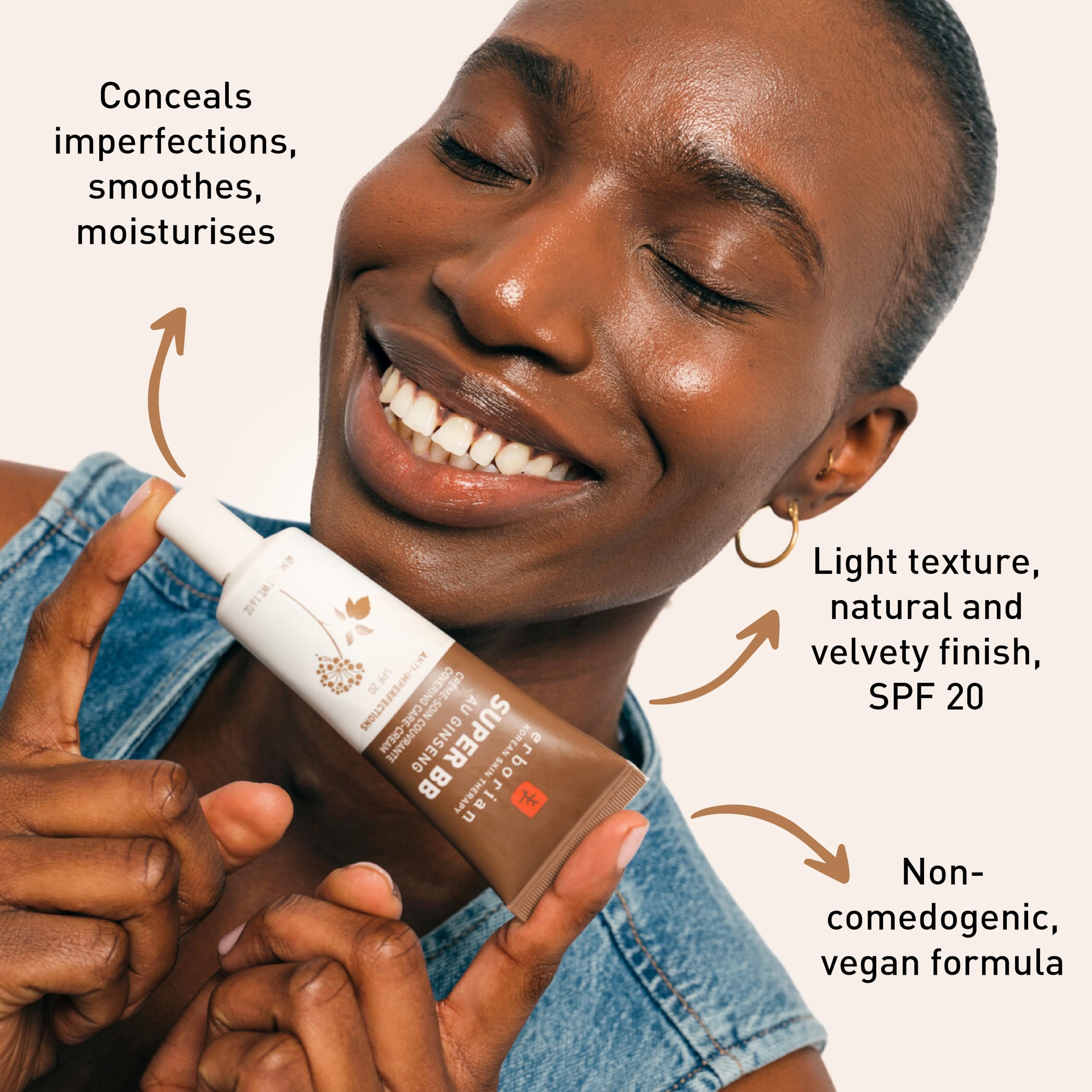 Erborian Super BB Cream with Ginseng SPF 20 - High Coverage Tinted Face Care for Imperfections - Nude 40ml 4