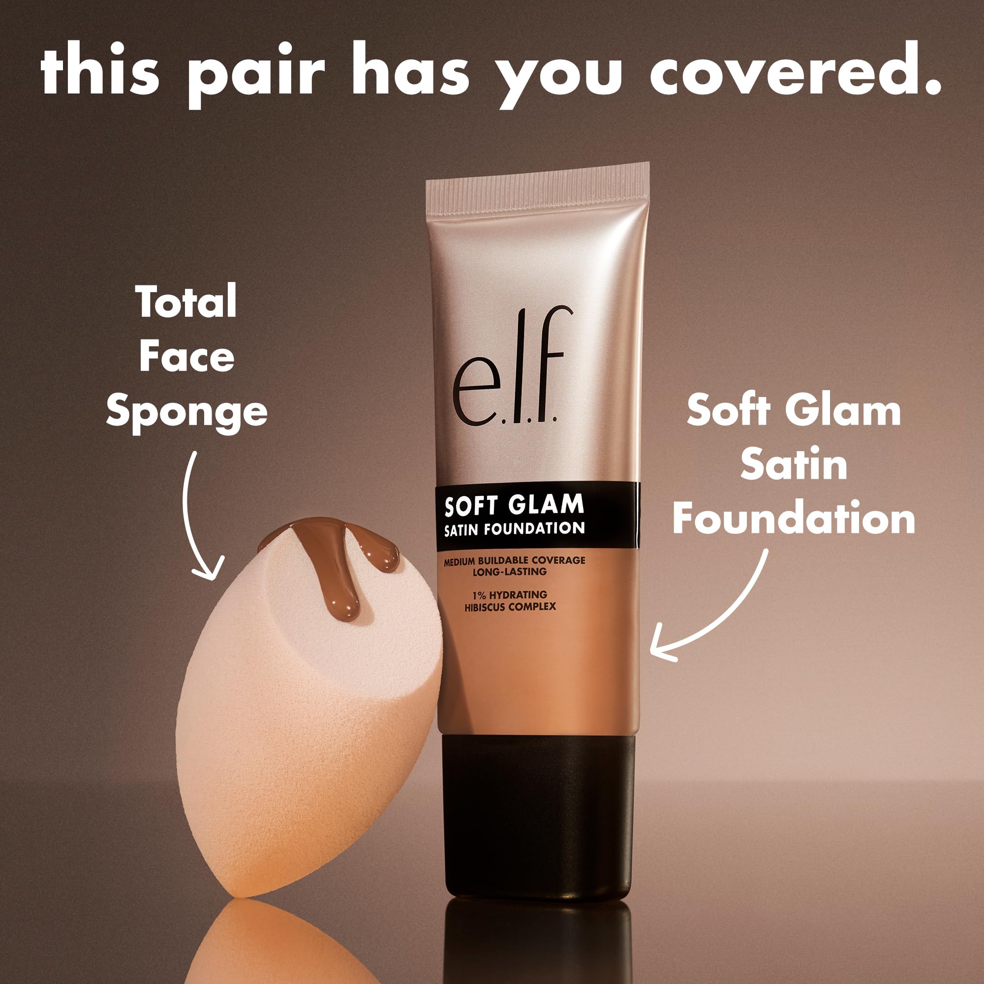 e.l.f. Soft Glam Satin Foundation - Medium Buildable Coverage, Long-Lasting, 15 Fair Warm 8