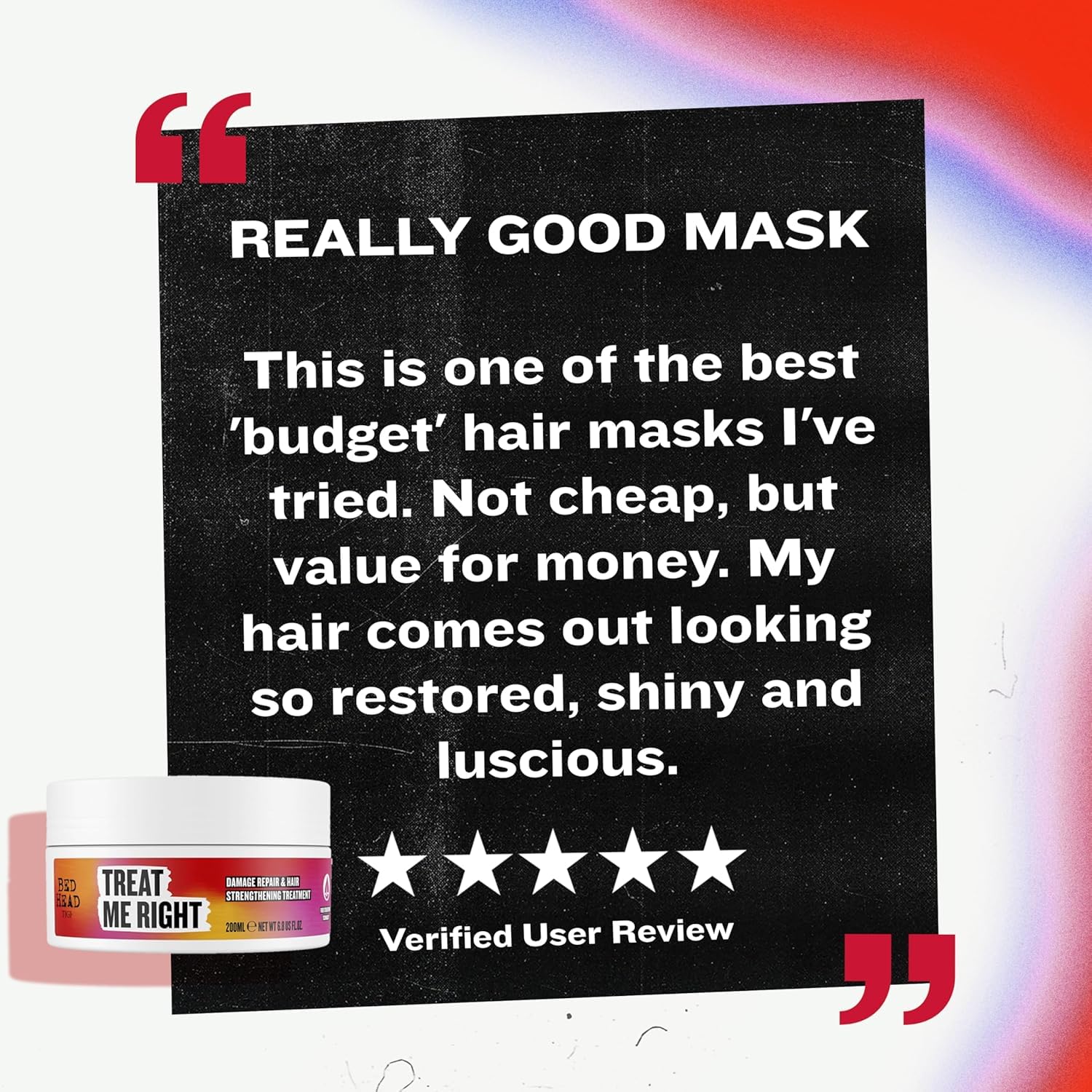 Bed Head by TIGI Treat Me Right Haarmaske – 200 ml Tiefenpflege für geschädigtes Haar 7