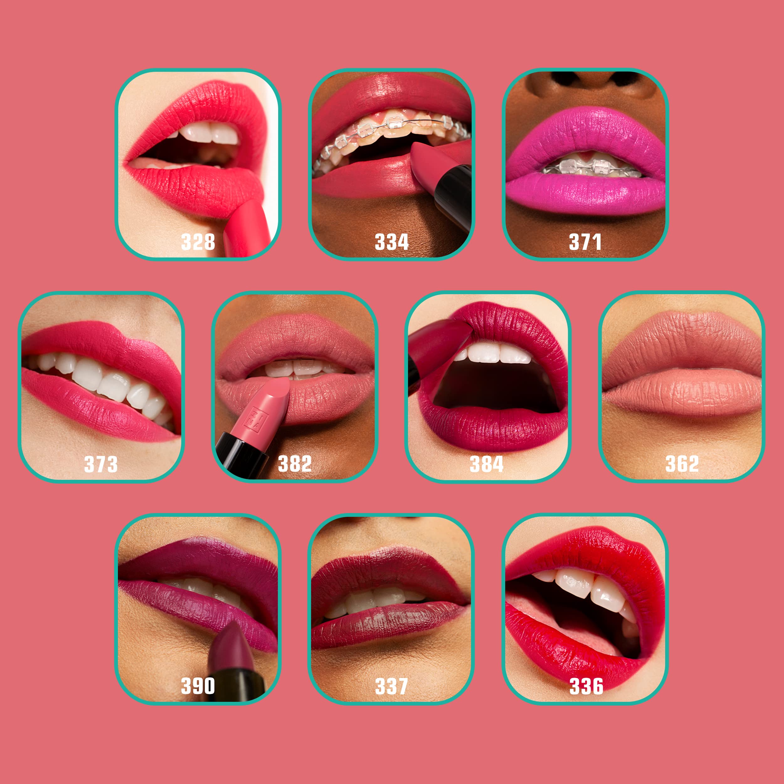 3INA MAKEUP – Lippenstift 371 – Puppenrosa Lippenstift mit Vitamin E &amp; Sheabutter – Langanhaltende, matte, cremige Lippenfarbe 4