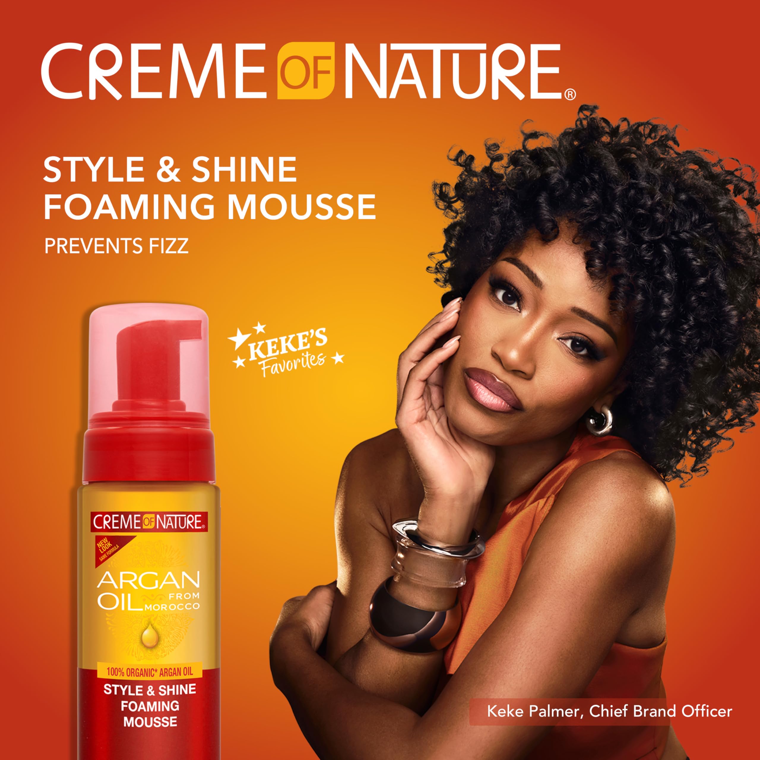 Creme of Nature Argan Oil Foaming Mousse for Curl Definition and Shine, 207 ml