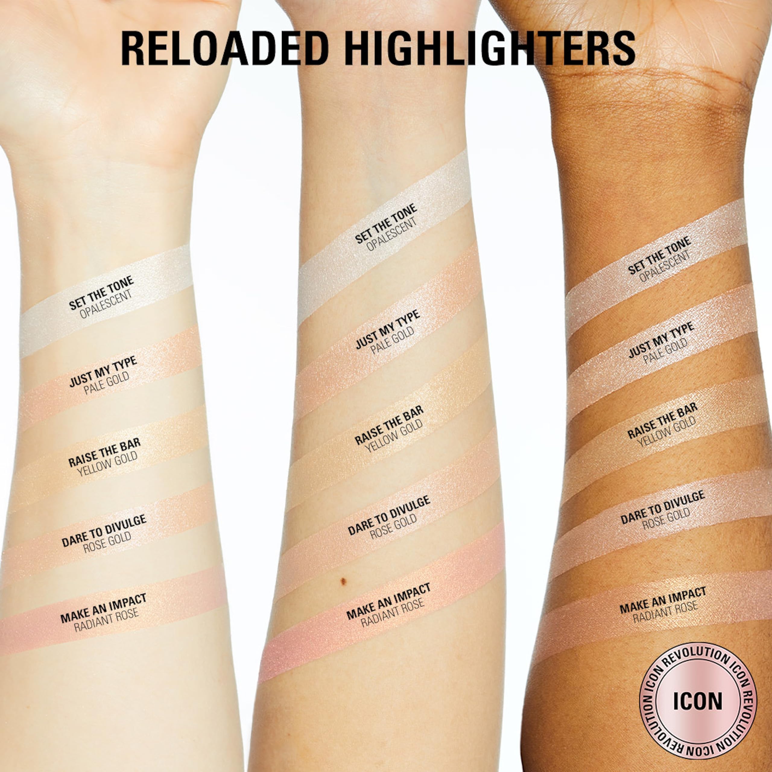 Makeup Revolution Reloaded Highlighter Powder for Brighten, Glow & Shimmer 3