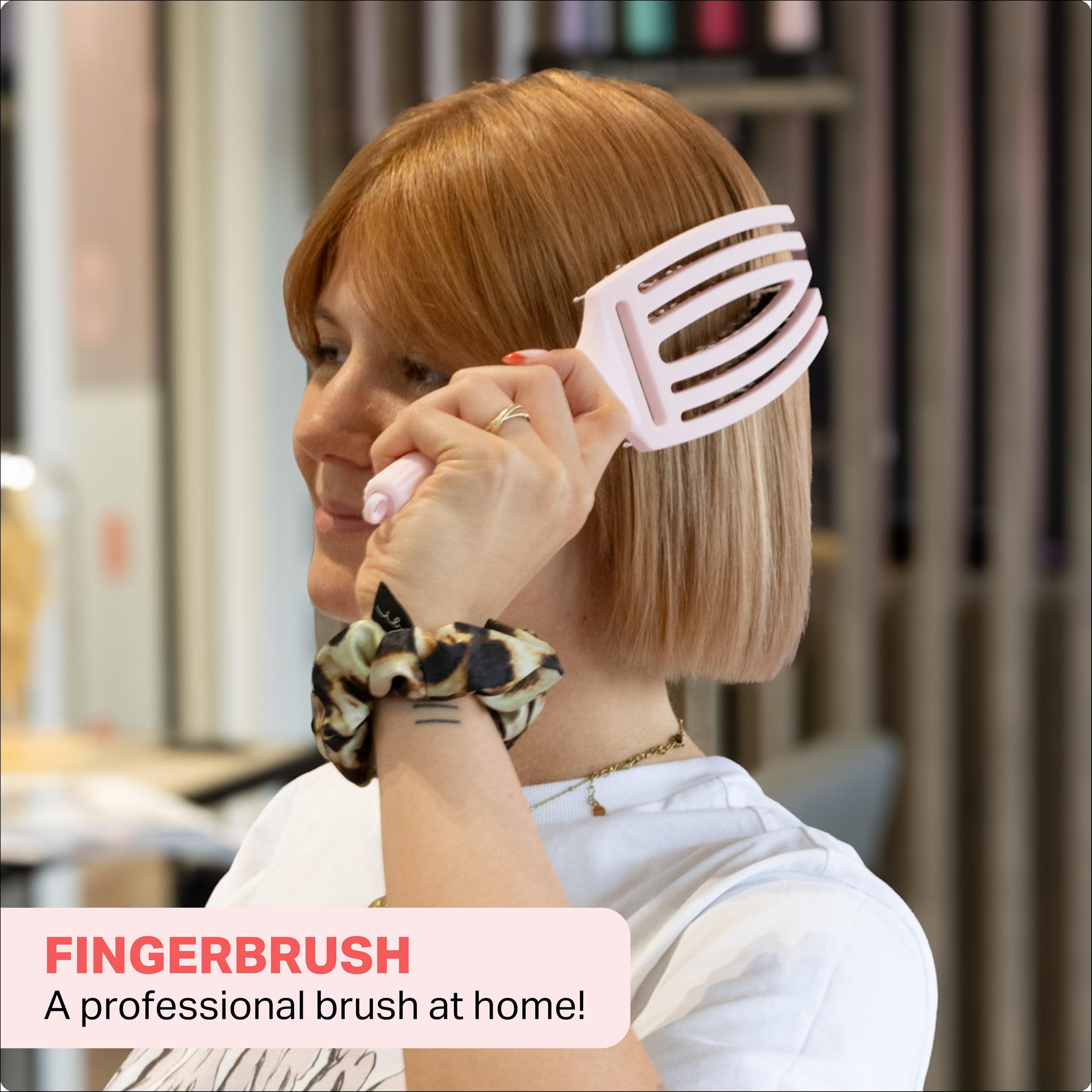 Olivia Garden Fingerbrush Care Iconic – Mittel – Pastellrosa – Entwirrende Haarbürste mit Wildschwein- und Nylonborsten für ultimativen Glanz und geschmeidiges Styling 8