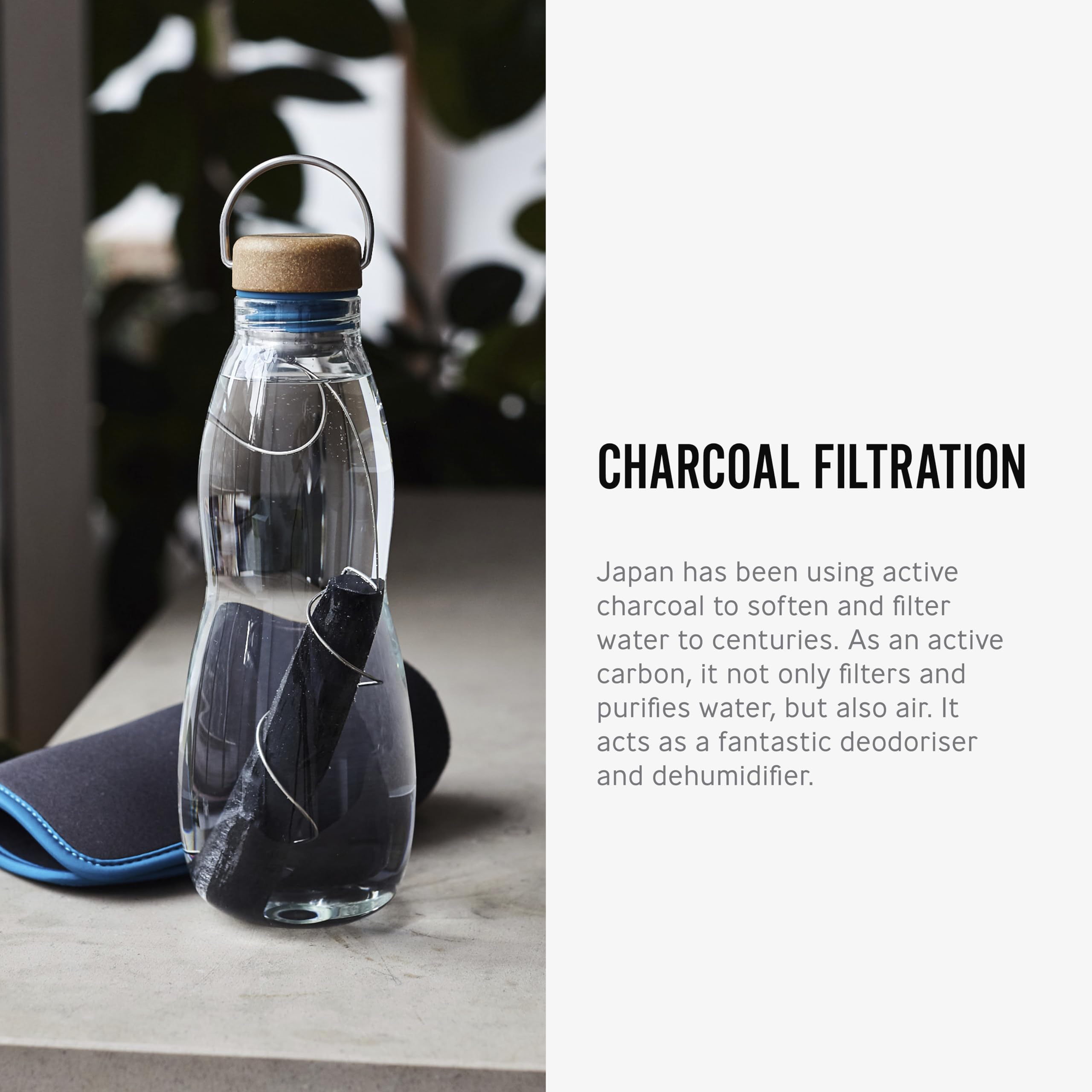 BLACK + BLUM Eau Good Glass Water Bottle with Charcoal Filtration 5