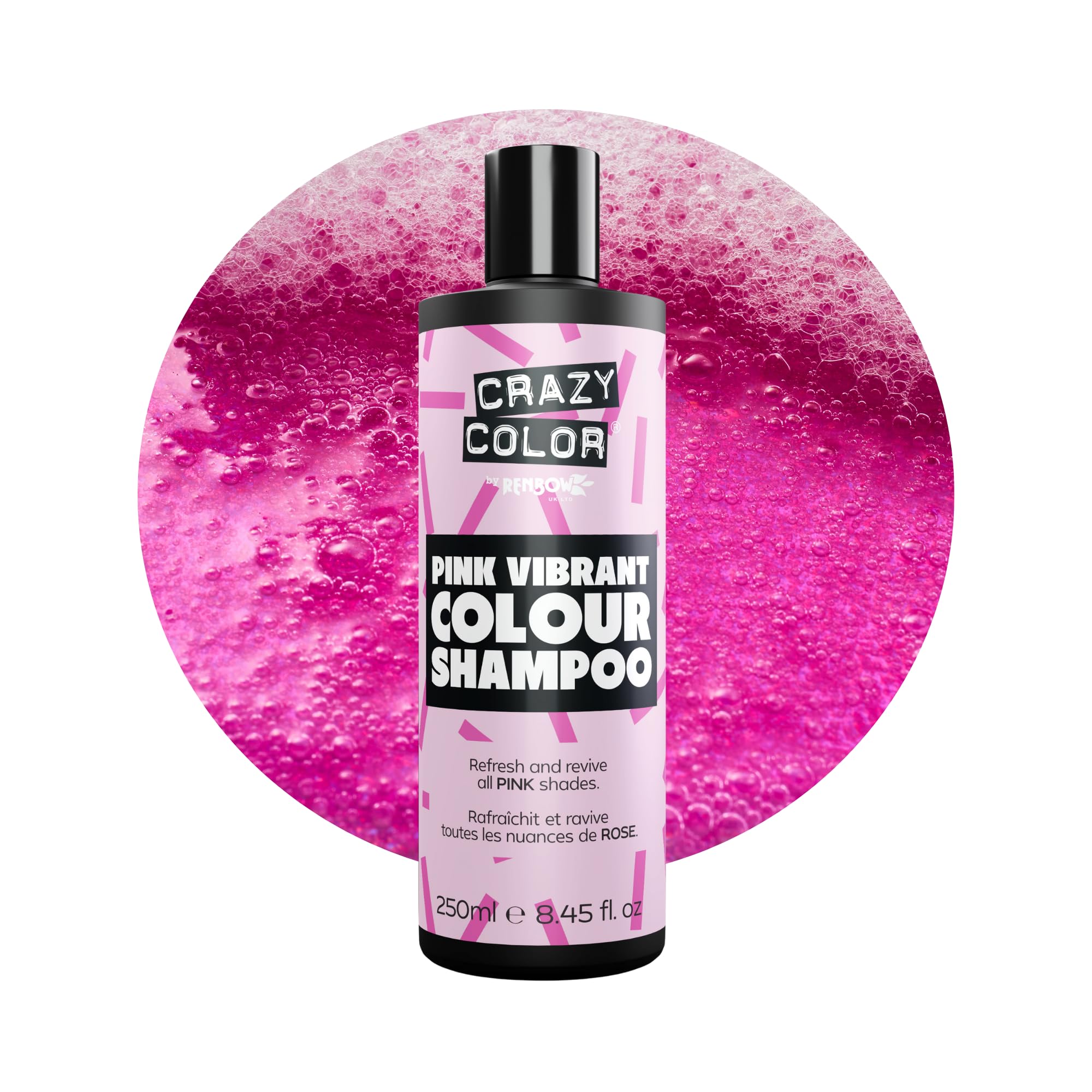 Crazy Color Veganes Pink Shampoo für pinkes Haar | Pflegt, erfrischt und schützt die Farbe | Sulfatfrei, 250 ml