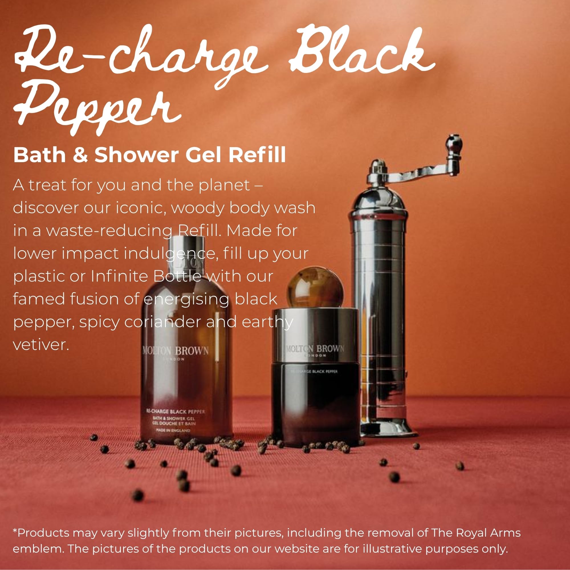 Molton Brown Re-Charge Black Pepper Bath & Shower Gel Refill 400 ml