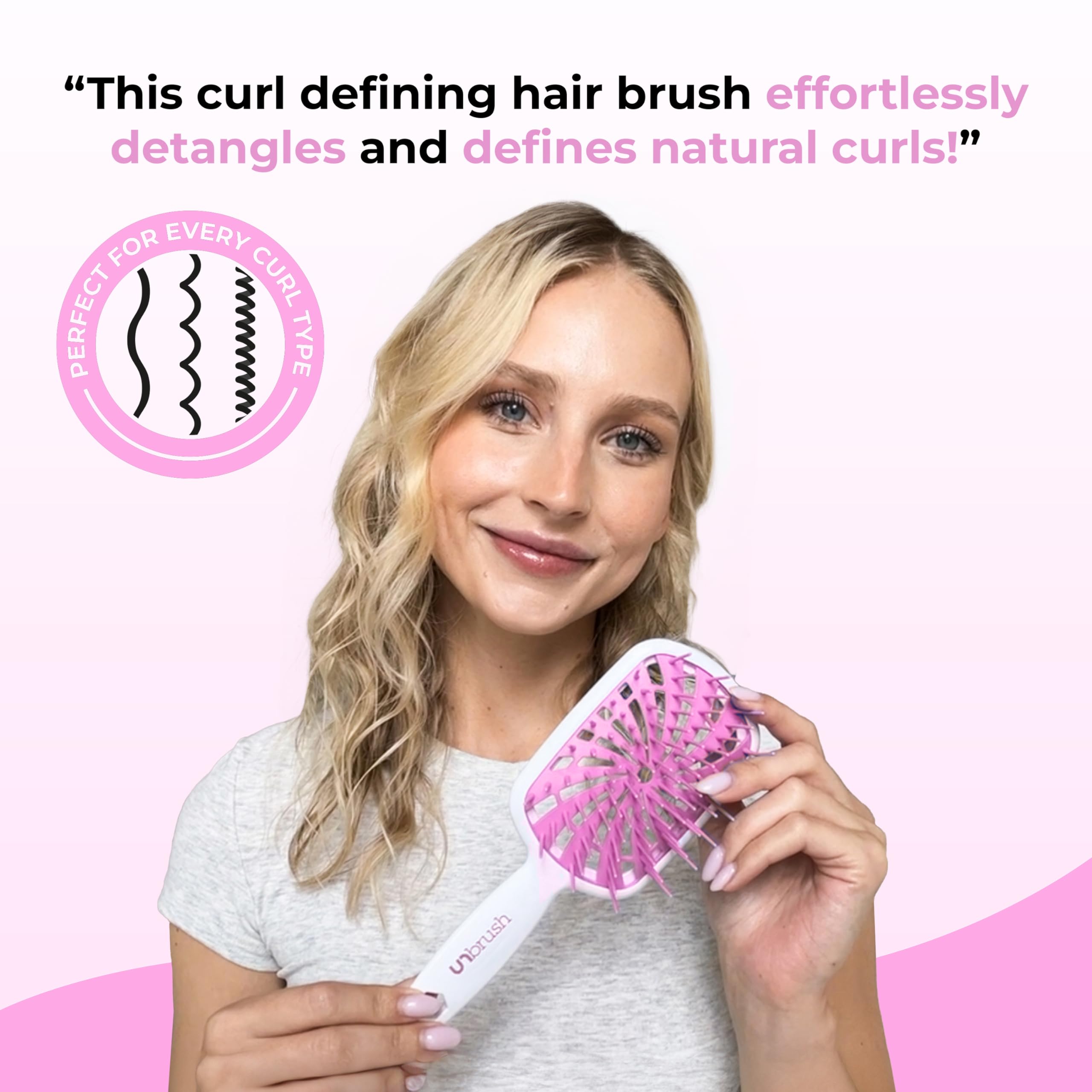 FHI Heat UNbrush Plus Detangling Brush for Gentle Use on Wet or Dry Fine, Fragile, Curly Hair