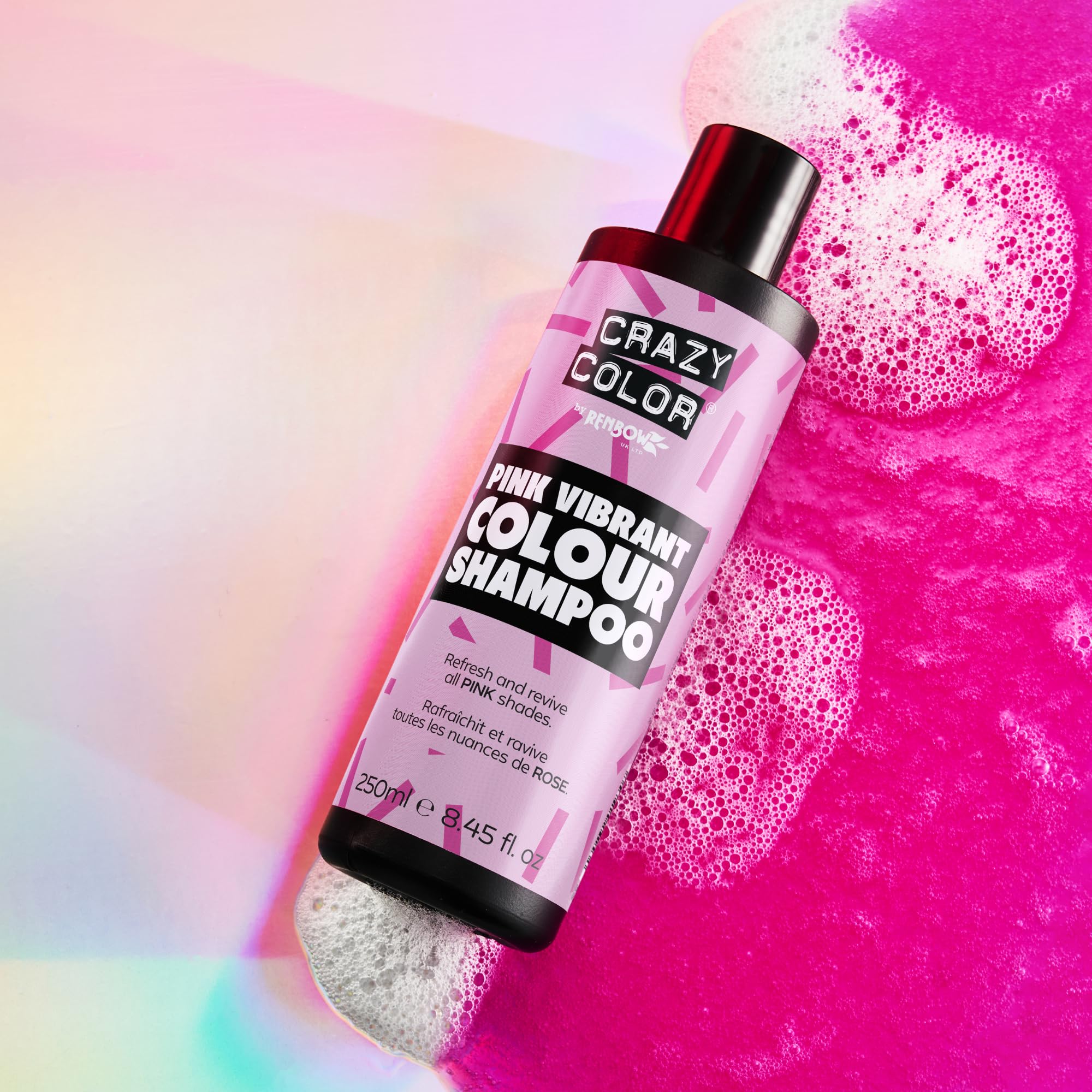 Crazy Color Veganes Pink Shampoo für pinkes Haar | Pflegt, erfrischt und schützt die Farbe | Sulfatfrei, 250 ml