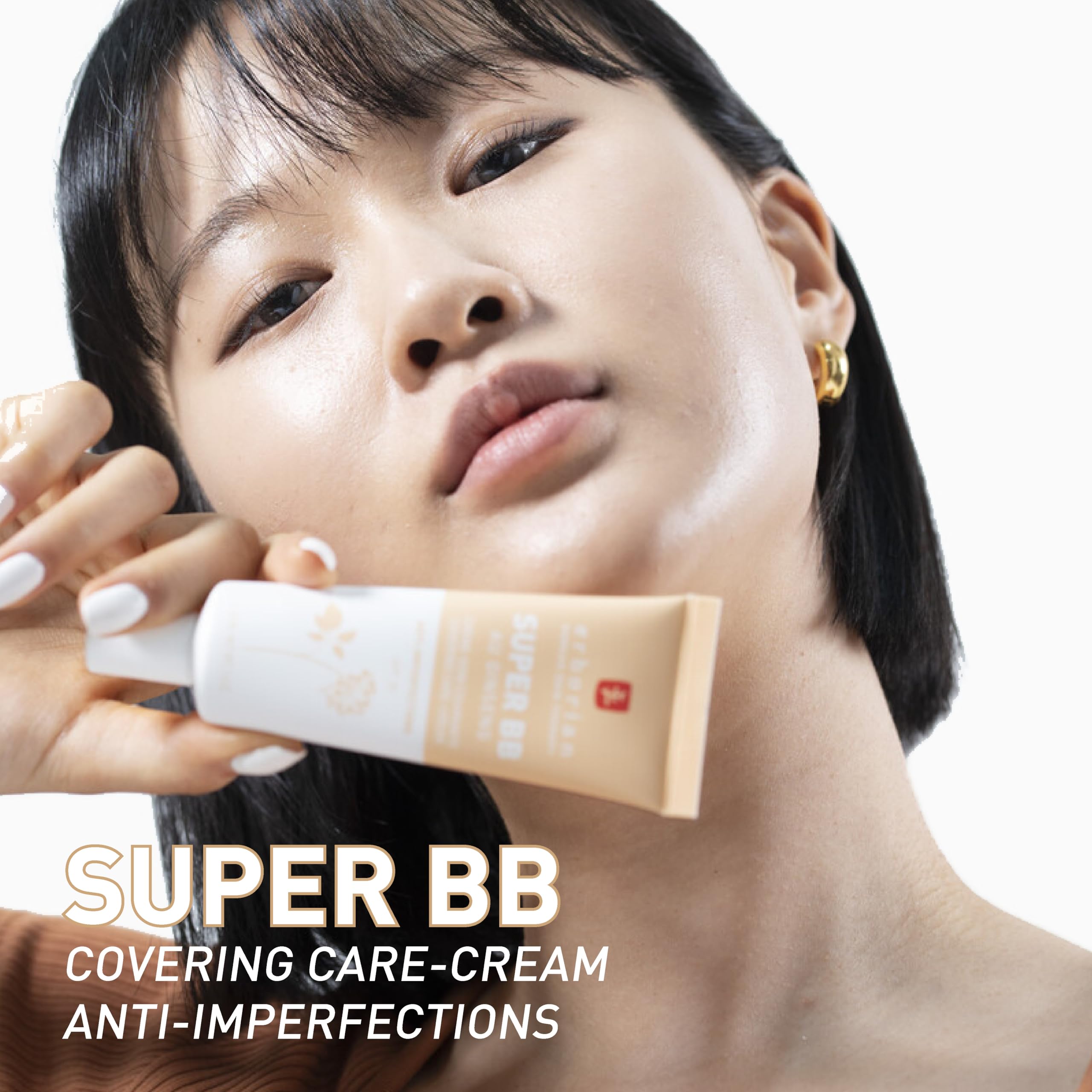 Erborian – Super BB Cream mit Ginseng – Hochdeckende getönte Gesichtspflege gegen Unreinheiten – Korrigiert und perfektioniert den Teint – Sonnenschutz LSF 20 – Koreanische Kosmetik – Nude, 15 ml 5