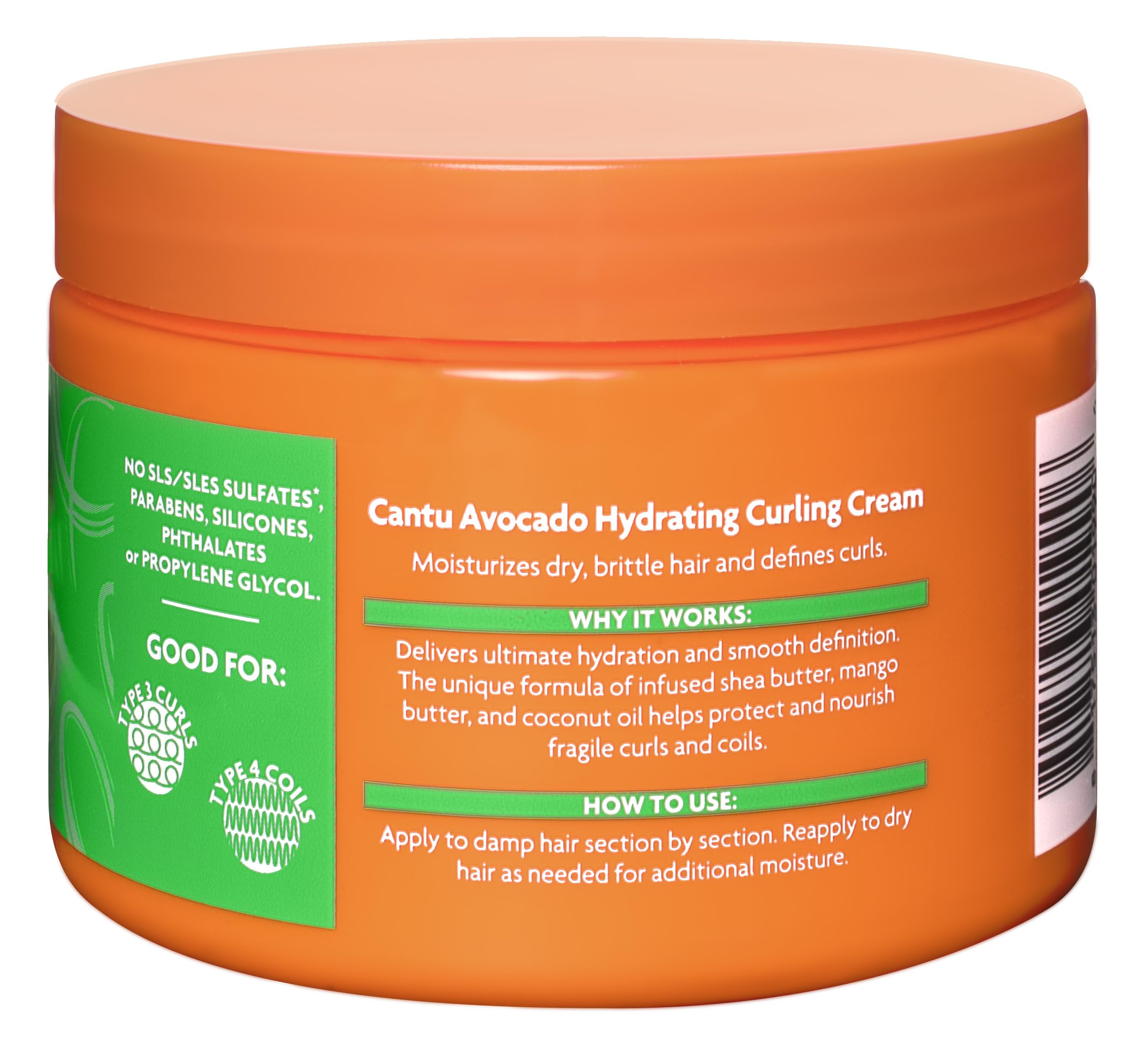 CANTU Avocado Curling Cream for Curly Hair, 340g - Deep Hydration & Definition 3