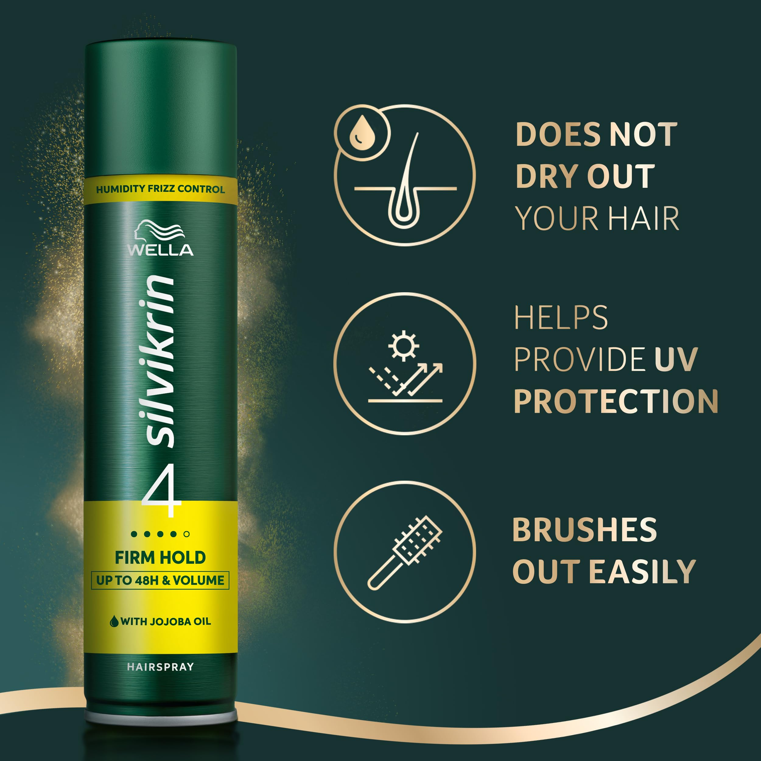 WELLA Silvikrin Firm Hold Hairspray Extra Value 500ml with Jojoba Oil 5