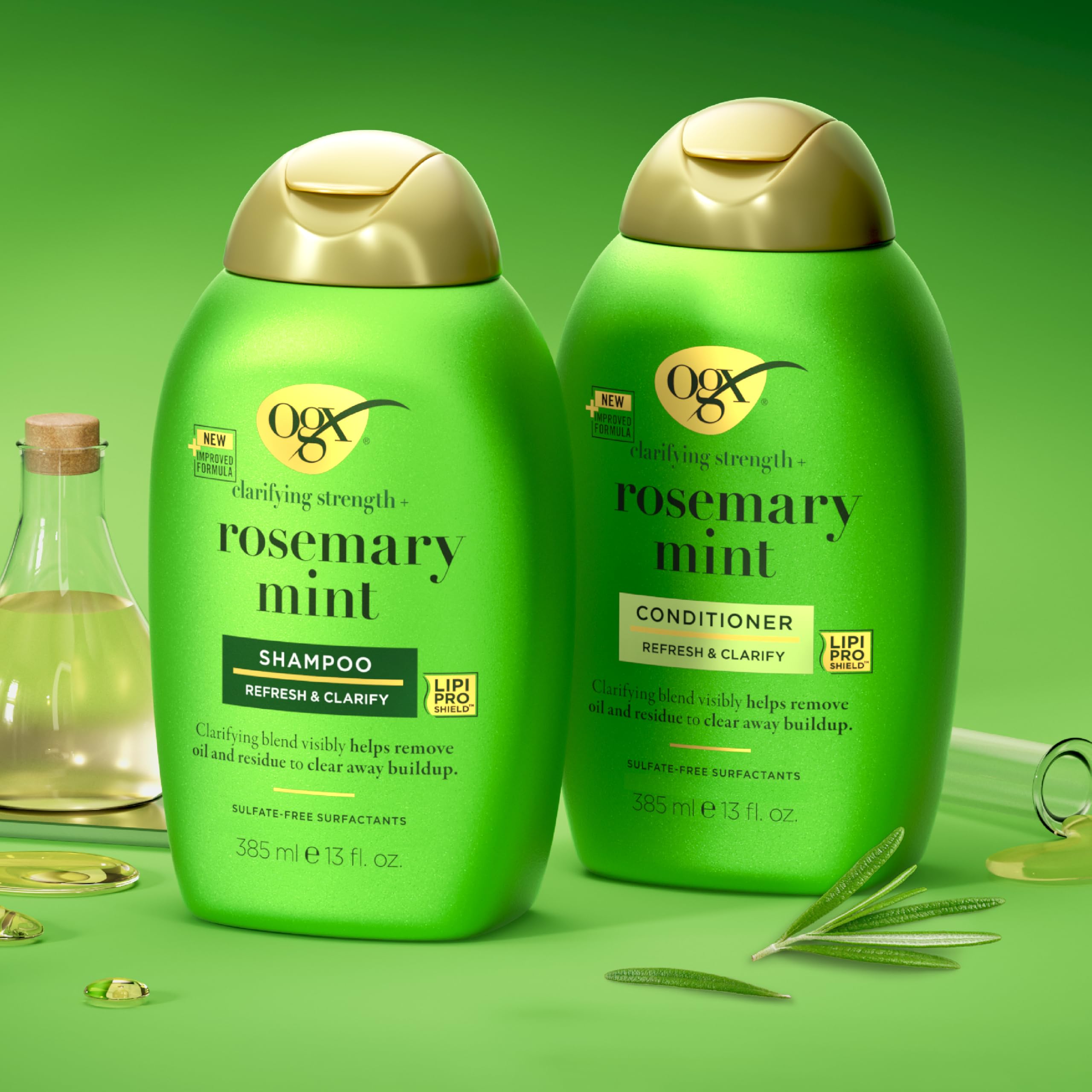 OGX Refreshing Scalp Rosemary Mint Conditioner for Oily Hair, Sulfate Free, 385ml 4