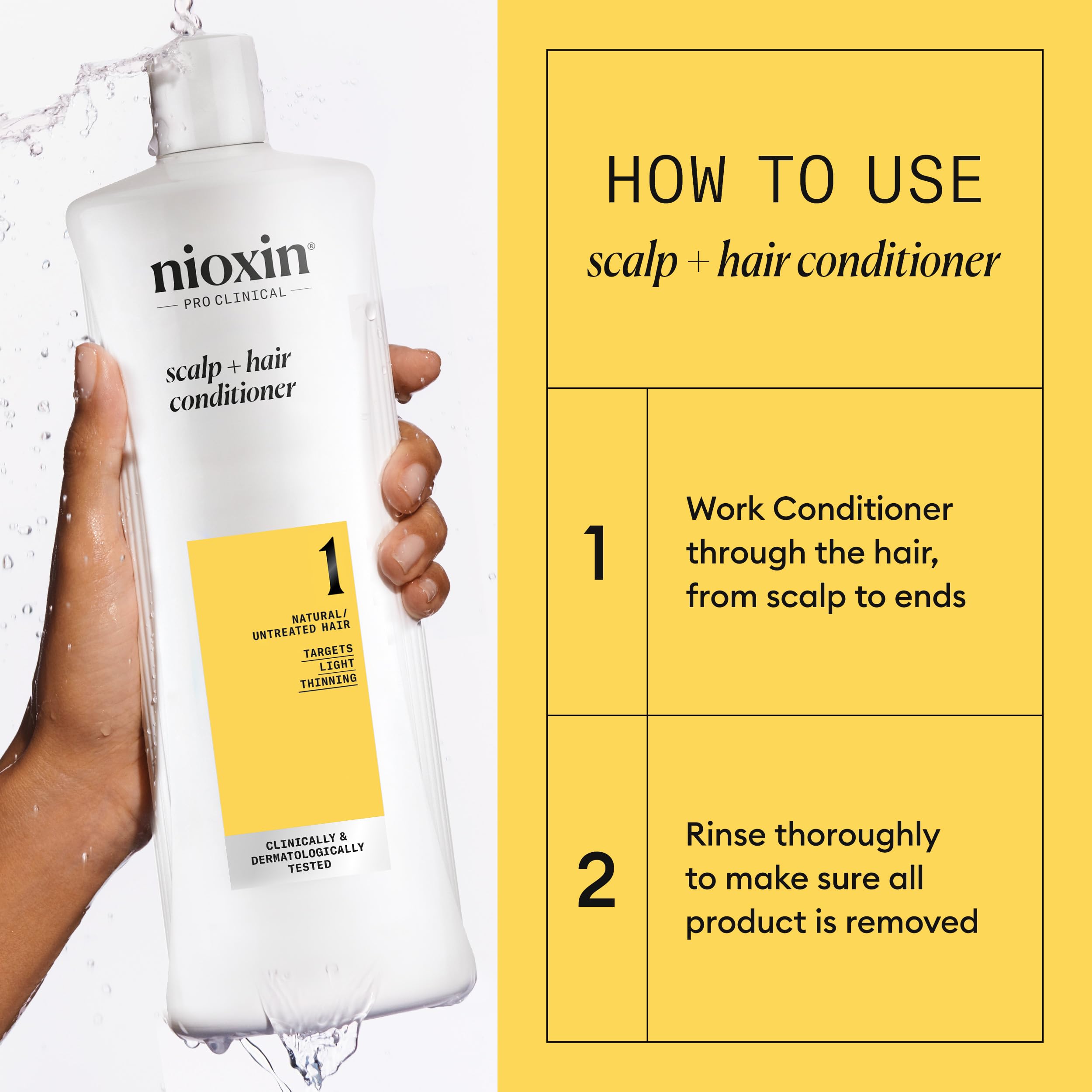 NIOXIN System 1 Hair Thickening Conditioner for Natural Hair with Light Thinning (1L) 5