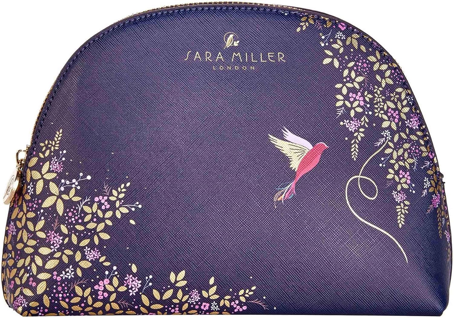 Sara Miller London Chelsea Cosmetic Bag, Medium, Purple, Gold Foil Detailing 3