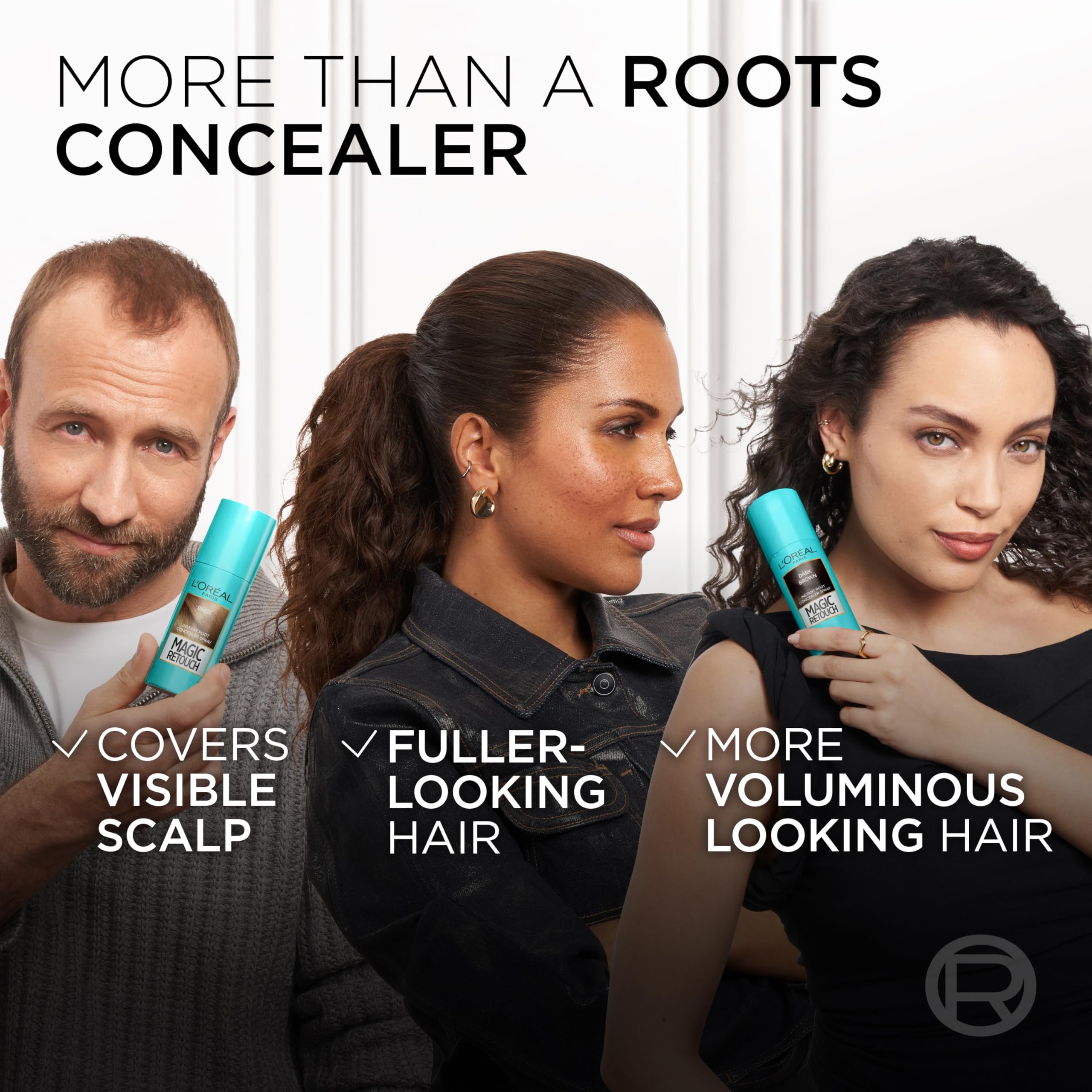 L'Oréal Magic Retouch Instant Root Concealer Spray, Black, 75 ml - Quick Grey Coverage 3