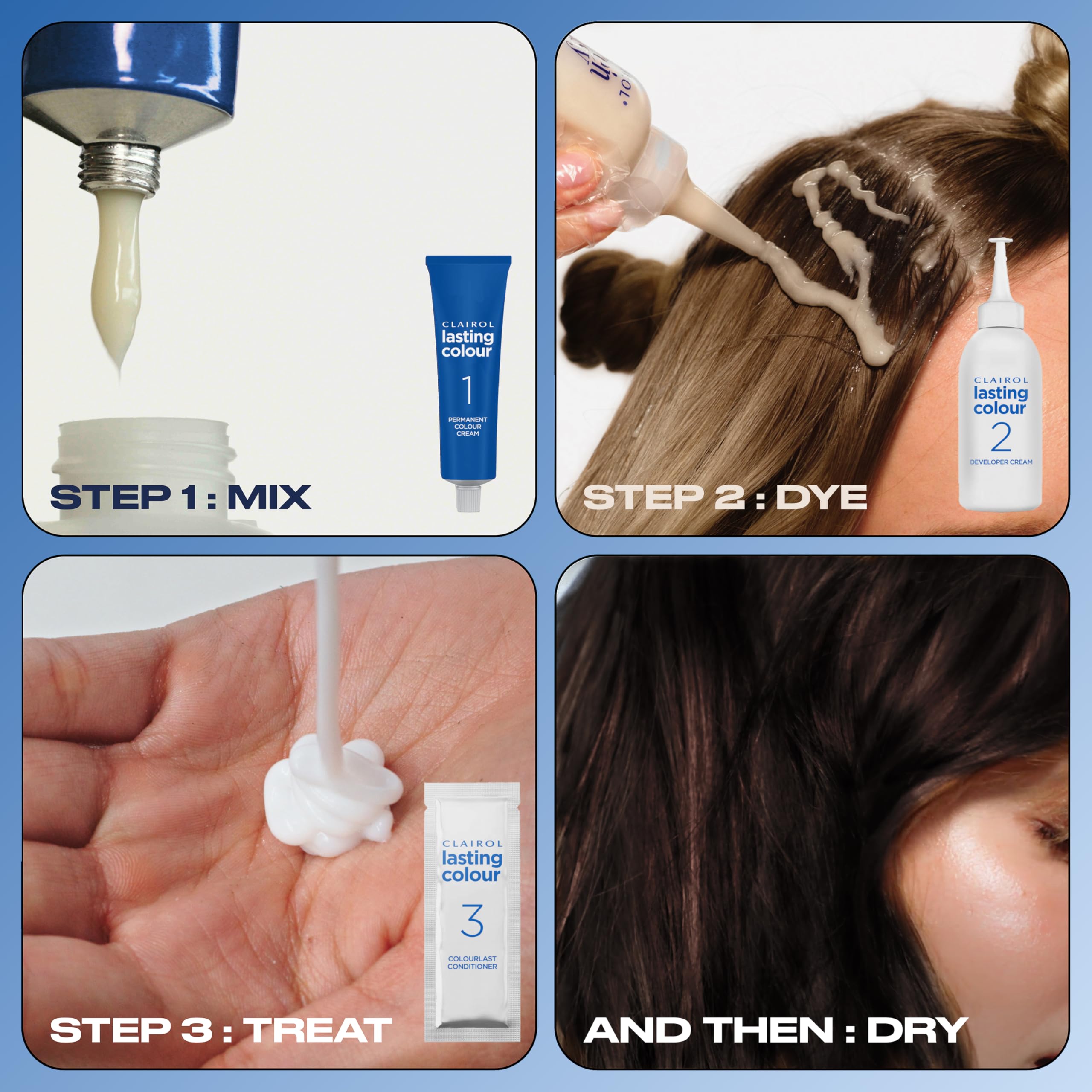 Clairol Permanente Haarfarbe | Ideale Grauabdeckung | Glänzendes und gepflegtes Haar | 3 Dunkelbraun 6