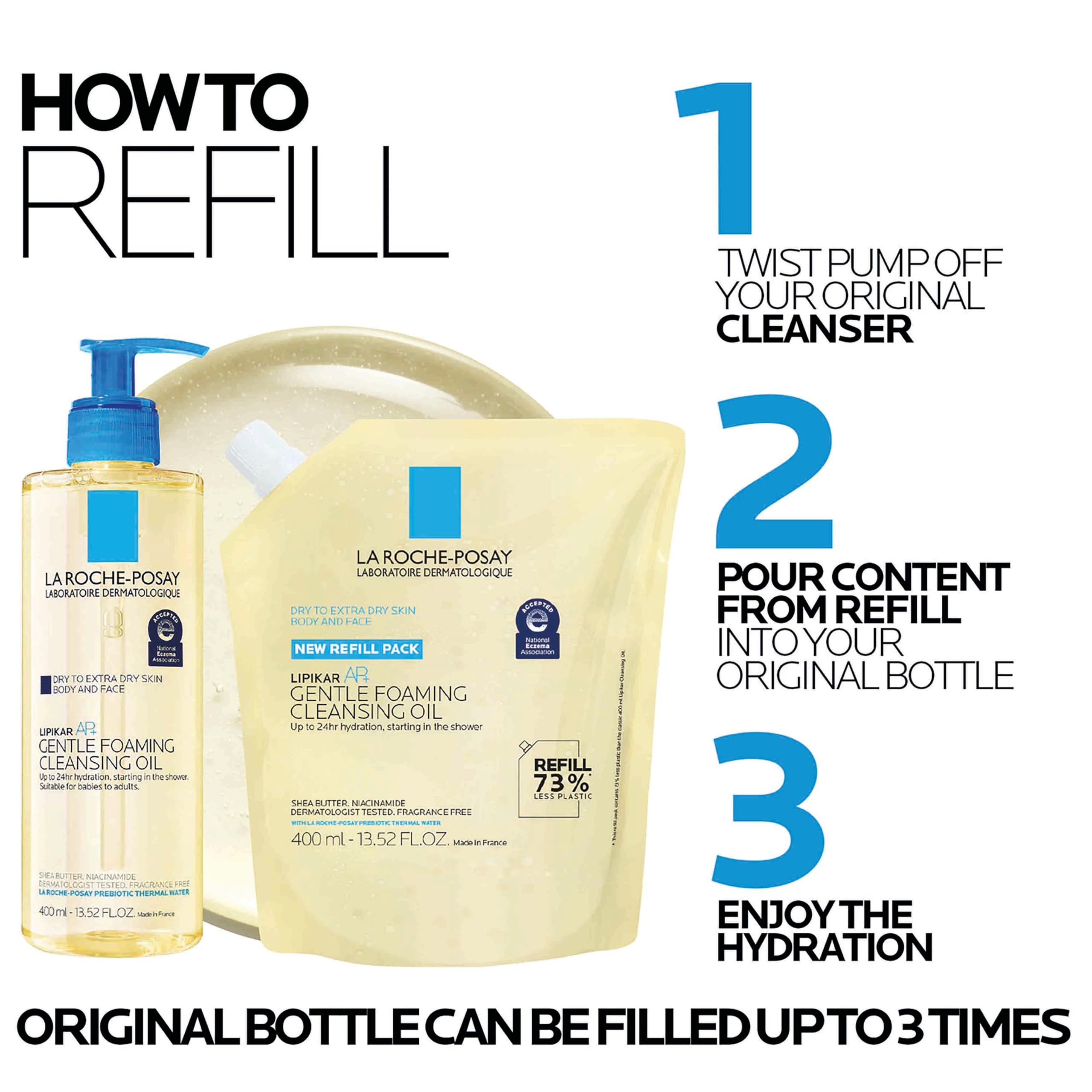 La Roche-Posay Lipikar AP+ Eco-Refill Cleansing Oil 400ml 10