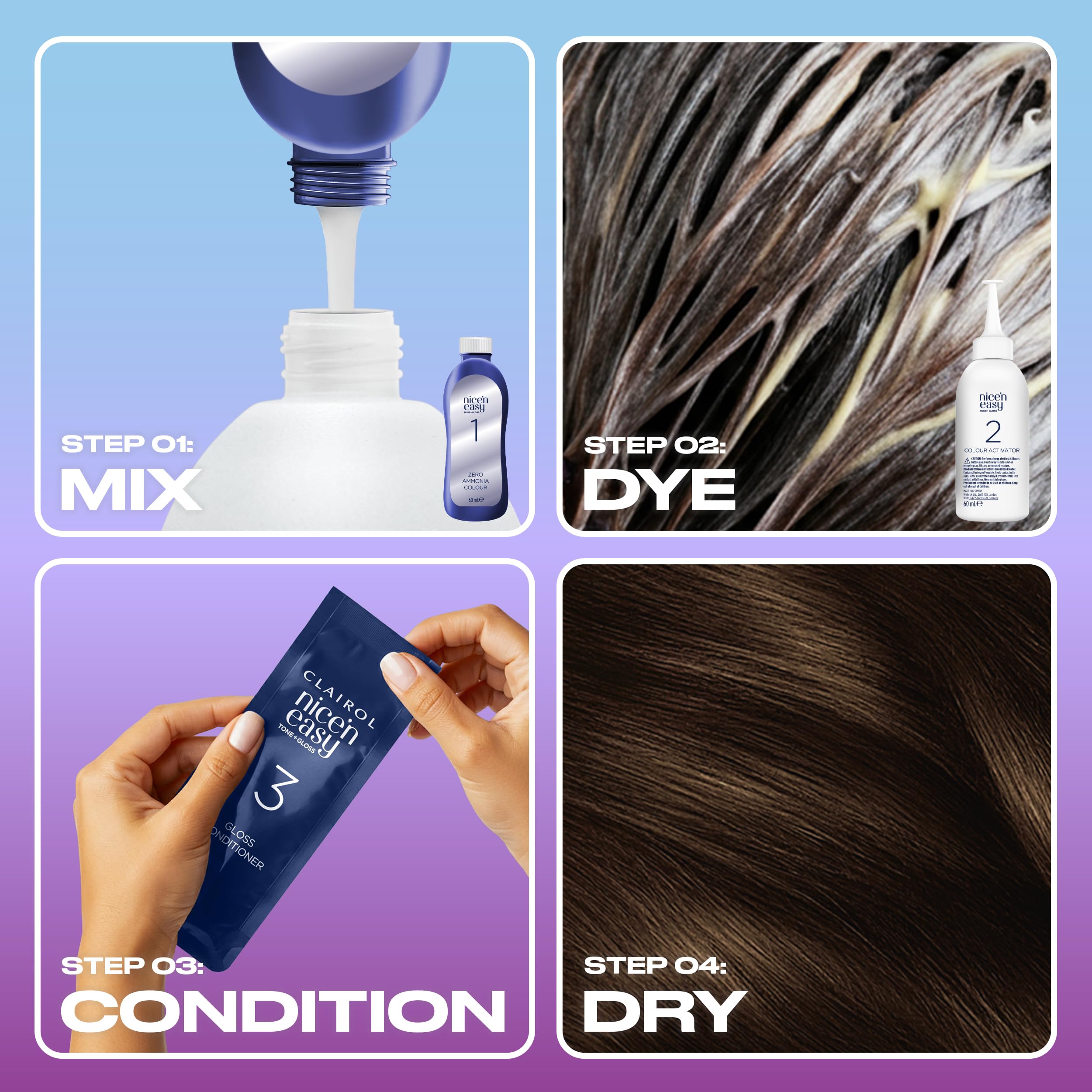 Clairol Nice'n Easy Tone+Gloss Semi Permanent Hair Dye - 400/79 Dark Brown 5