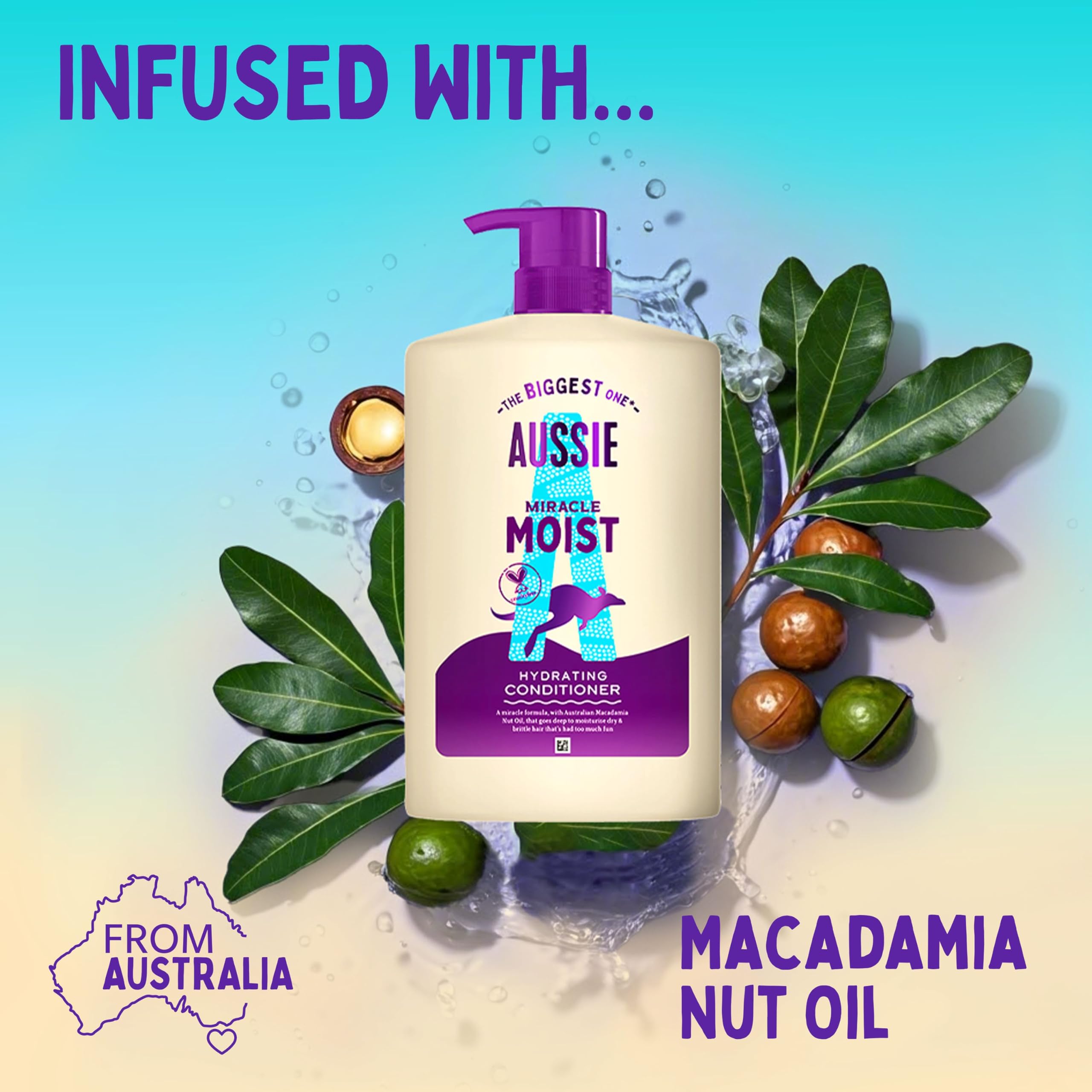 Aussie Miracle Moist Detangling Conditioner 1L XXL - Deep Hydration with Macadamia Nut Oil 4
