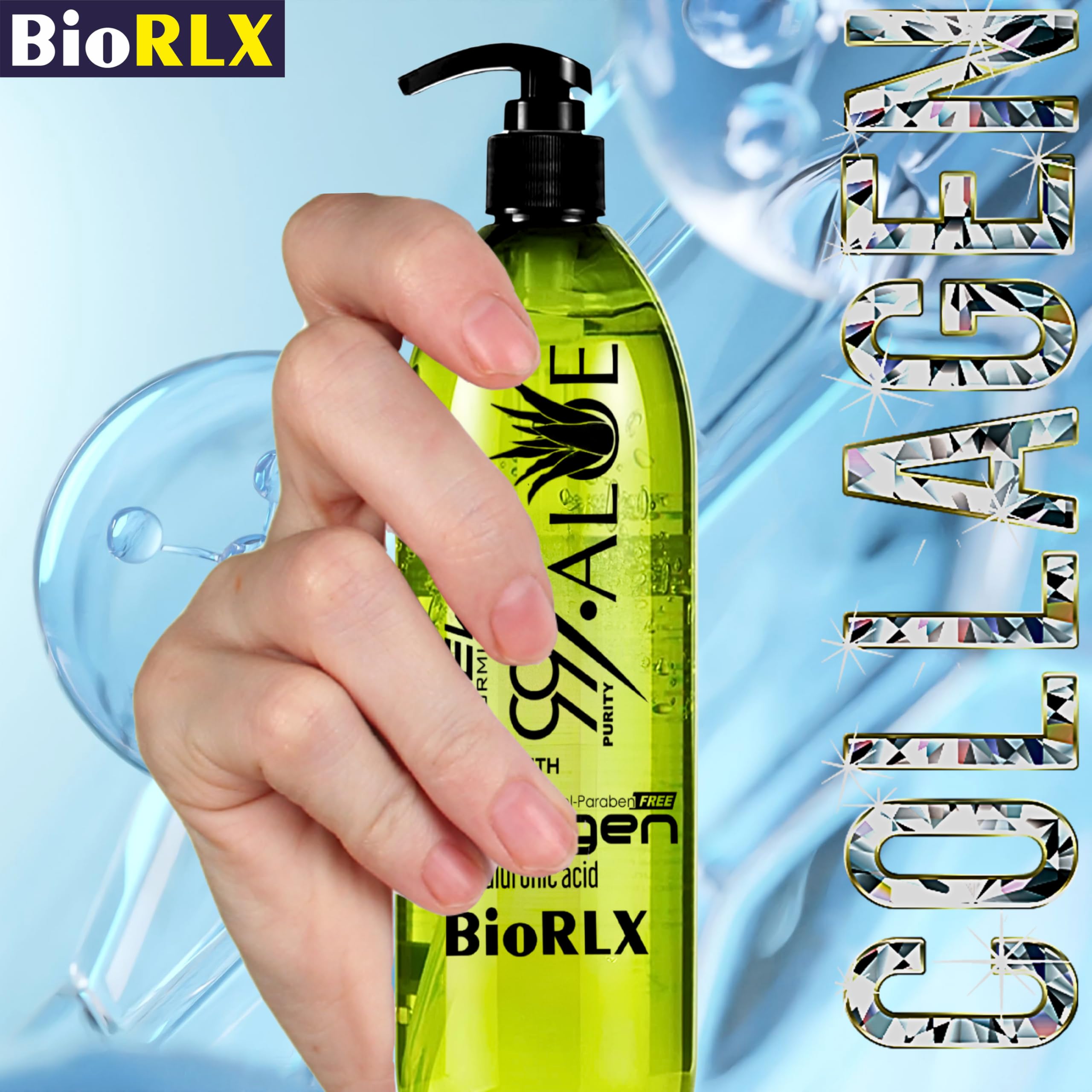 BioRLX 99% Aloe Vera Gel with Collagen & Hyaluronic Acid for Face, Body, Hair (8.5 fl.oz) 5