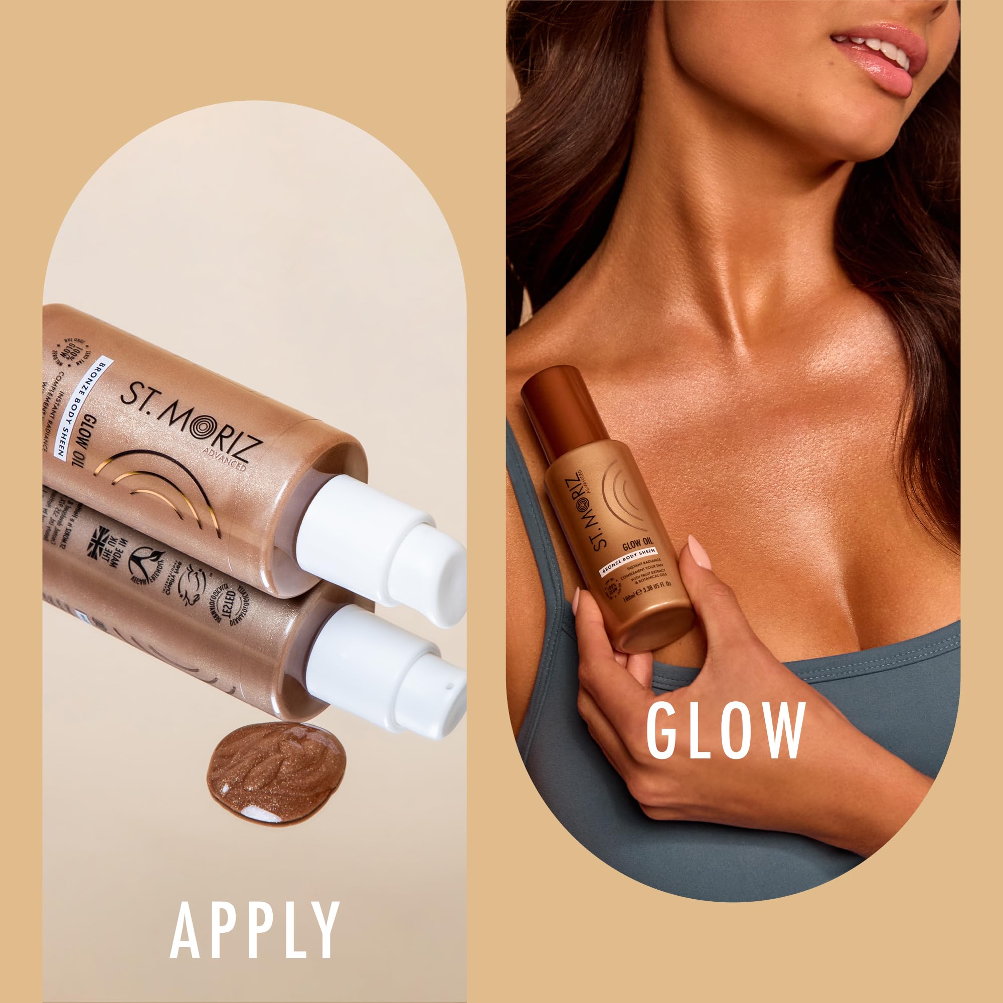 St Moriz Advanced Glow Oil | Instant Bronze Body Sheen with Goji Berry & Vitamin E 3