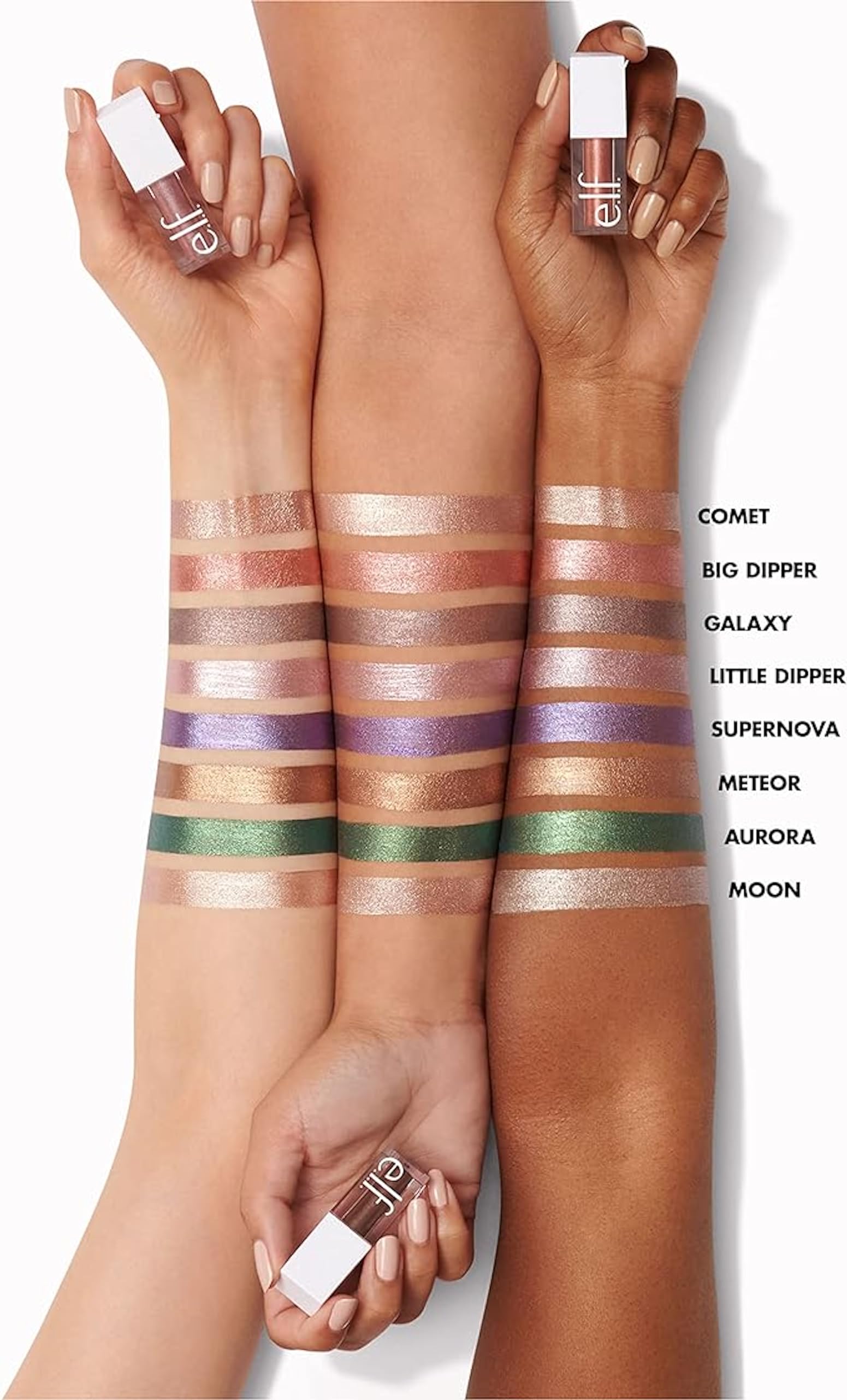 e.l.f. Liquid Metallic Eyeshadow in Big Dipper - High-Impact Burnt Orange with White Gold Pearl 3