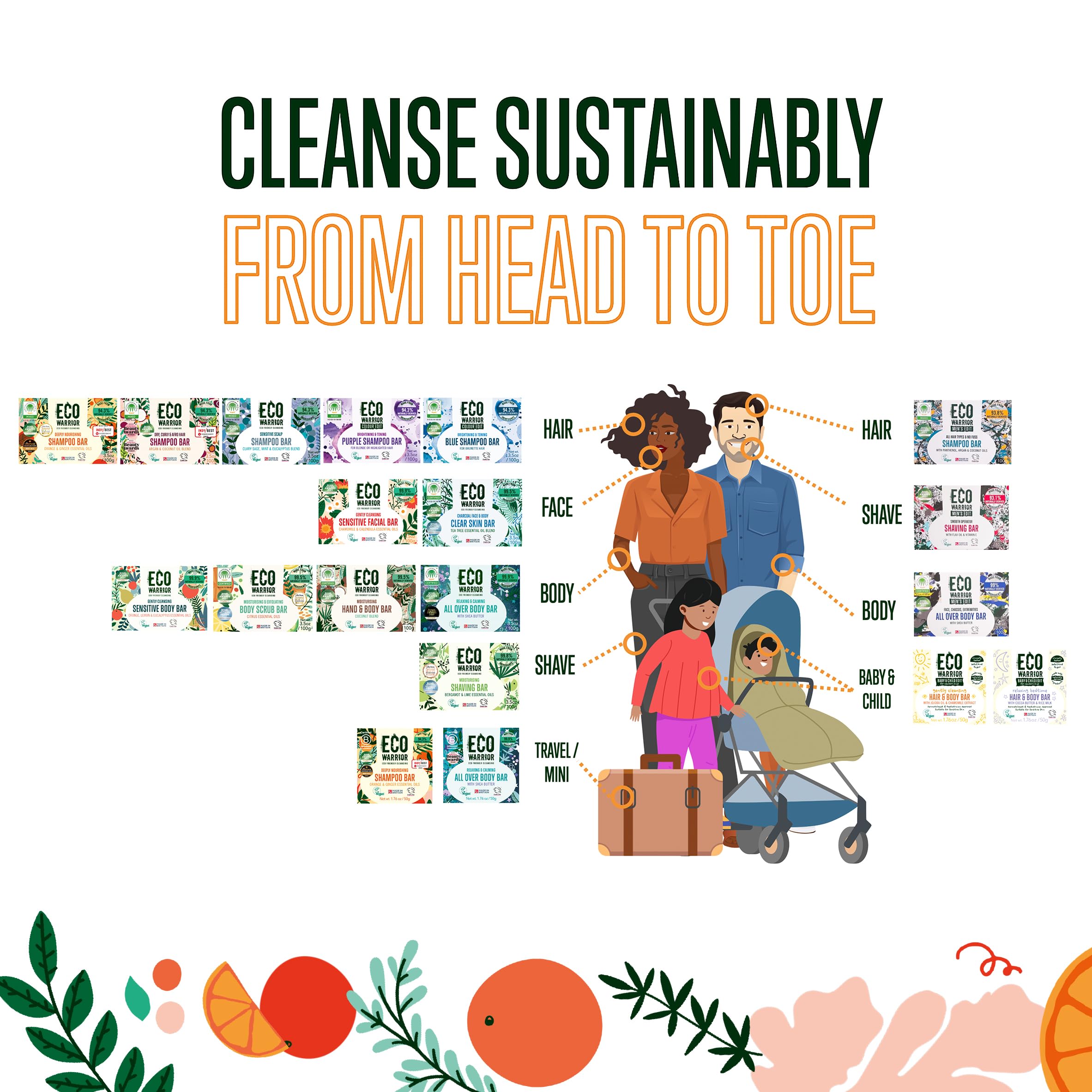 Eco Warrior Shampoo-Bar für trockenes Haar – Vegan, tierversuchsfrei, ohne SLS und Parabene, mit pflegendem Argan- und Kokosnussöl sowie Eibischextrakt für weiches, trockenes Haar, Little Soap Company, 100 g 9