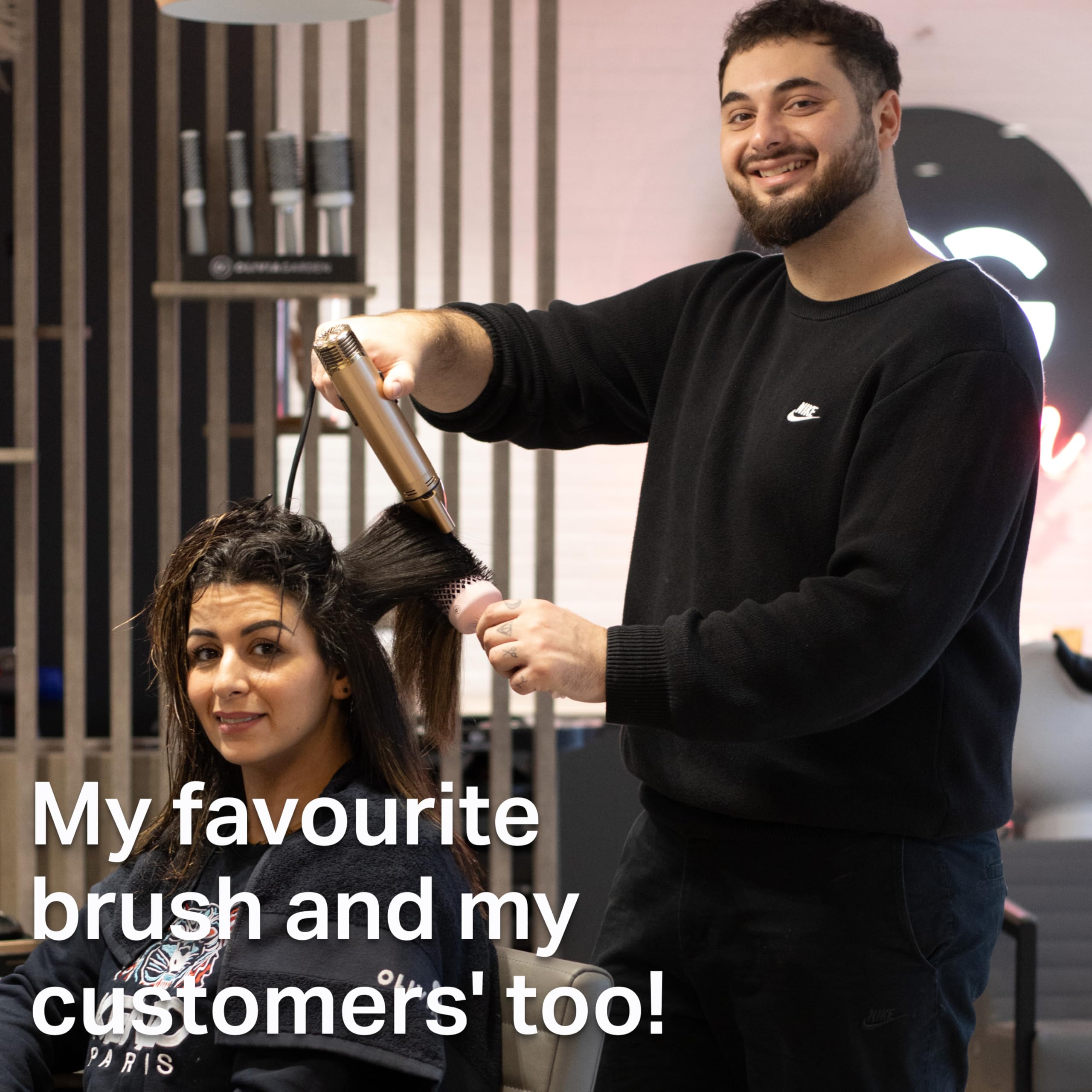 Olivia Garden Expert Blowout Speed Round Brush - Pastel Pink - Size 45 - Ceramic Coated for 25% Faster Blowouts 8