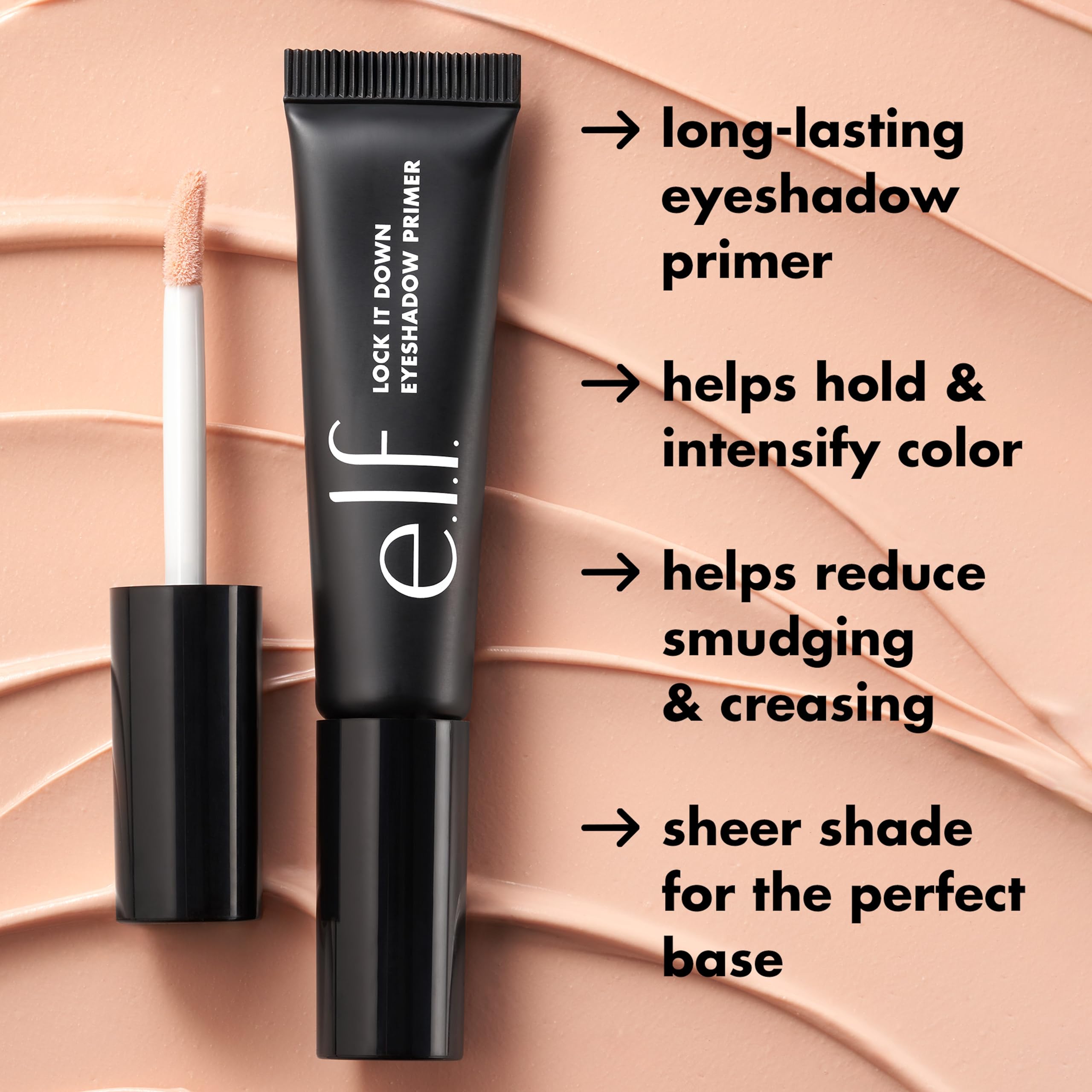e.l.f. Lock It Down Eyeshadow Primer - Smooth Creamy Base for Long-Lasting Wear 4