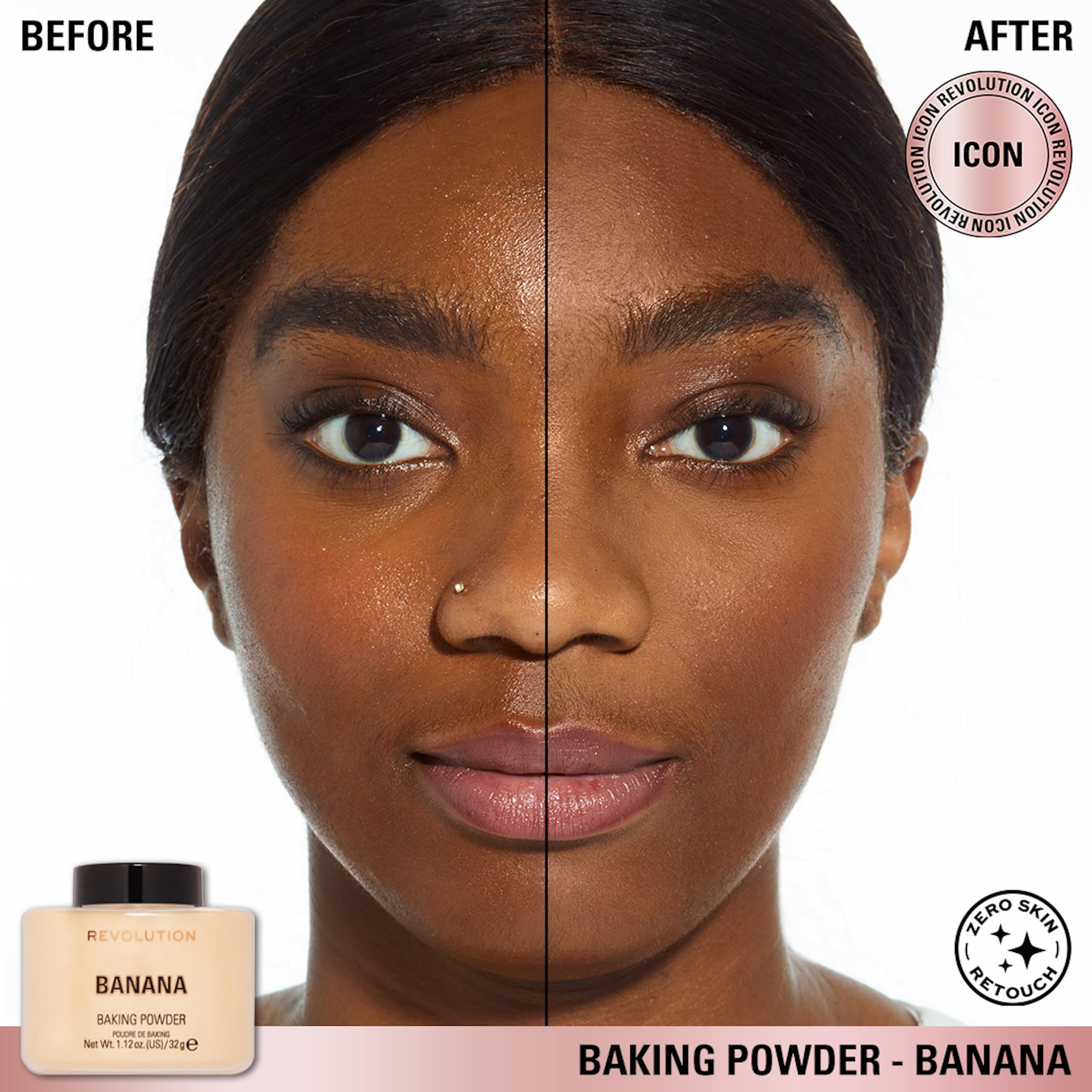 Revolution Beauty London Loose Baking Powder Setting Banana for Medium Skin Tones, 32g 4